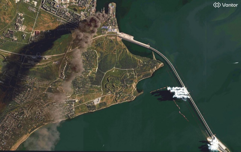 Destroyed bridges and burning oil depots: New photos reveal scale of damage after strikes on Crimea
