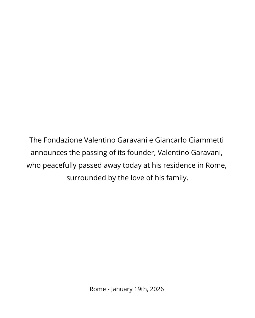 Умер Валентино Гаравани - основатель модного дома Valentino