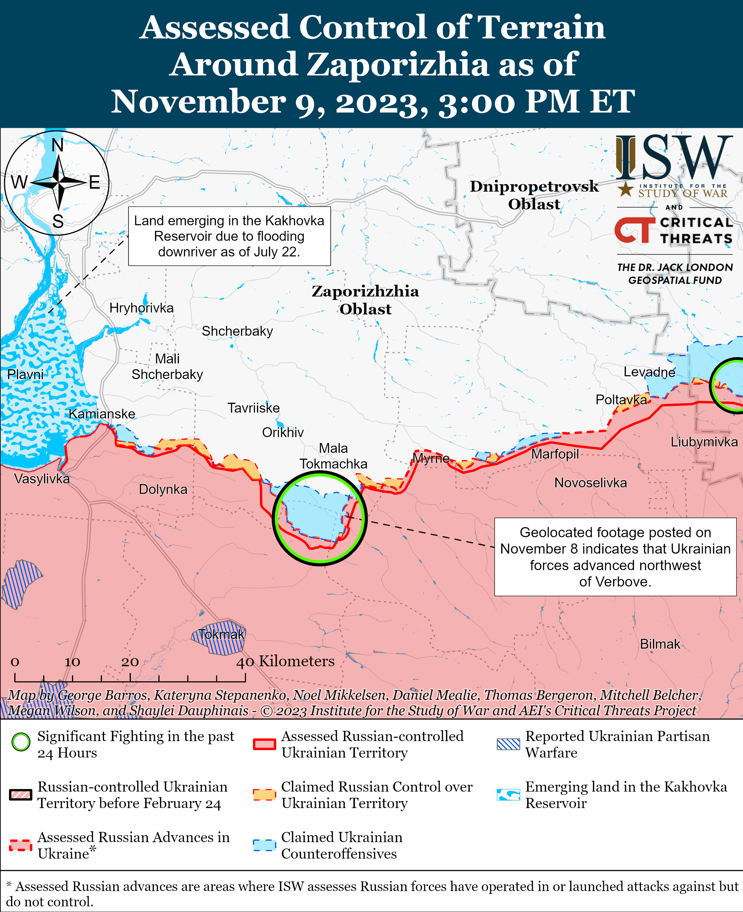 Украинские войска продолжают наступательные операции на Мелитопольском направлении:карты ISW