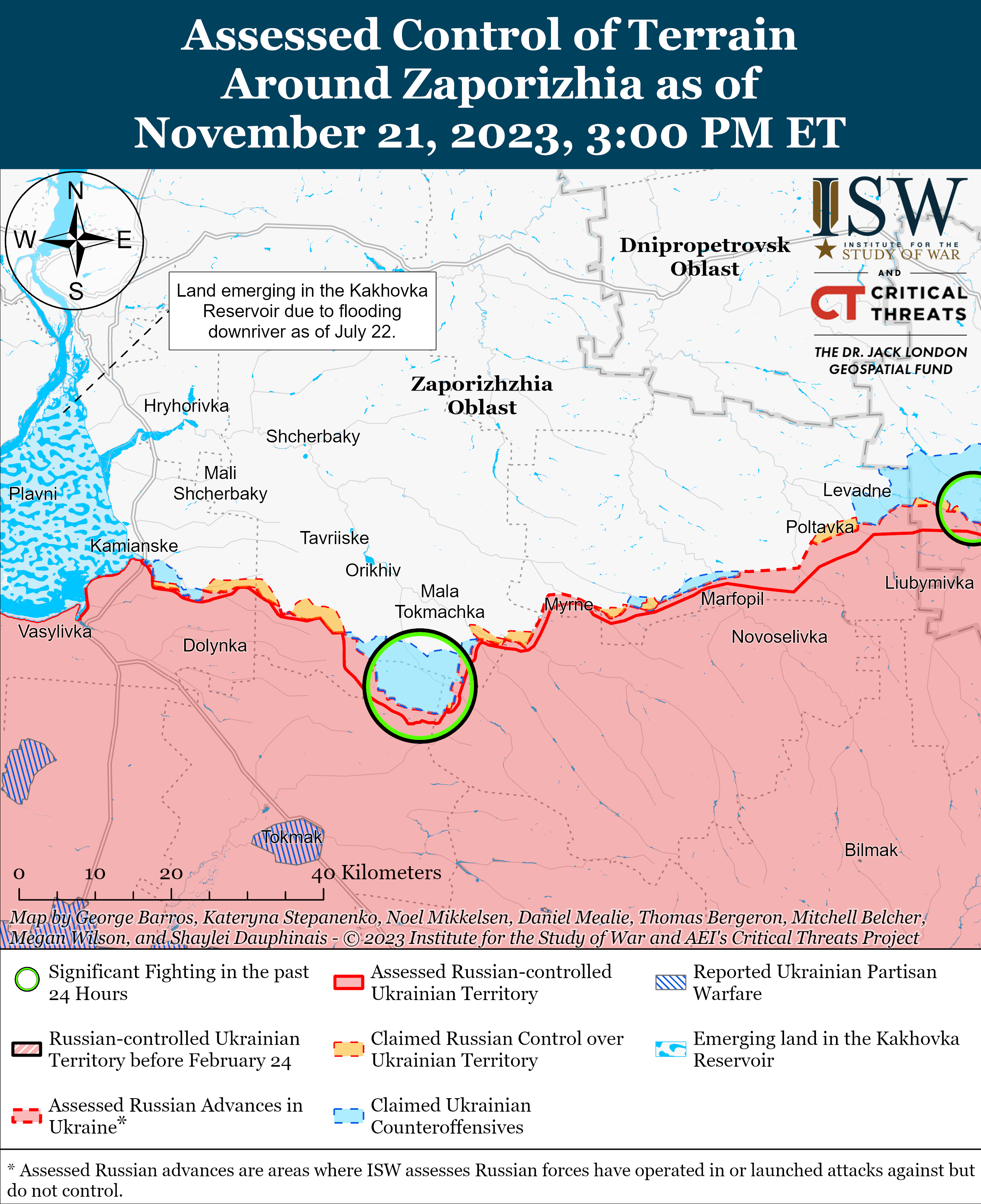 Украинские войска продвинулись на левом берегу в Херсонской области: карты ISW
