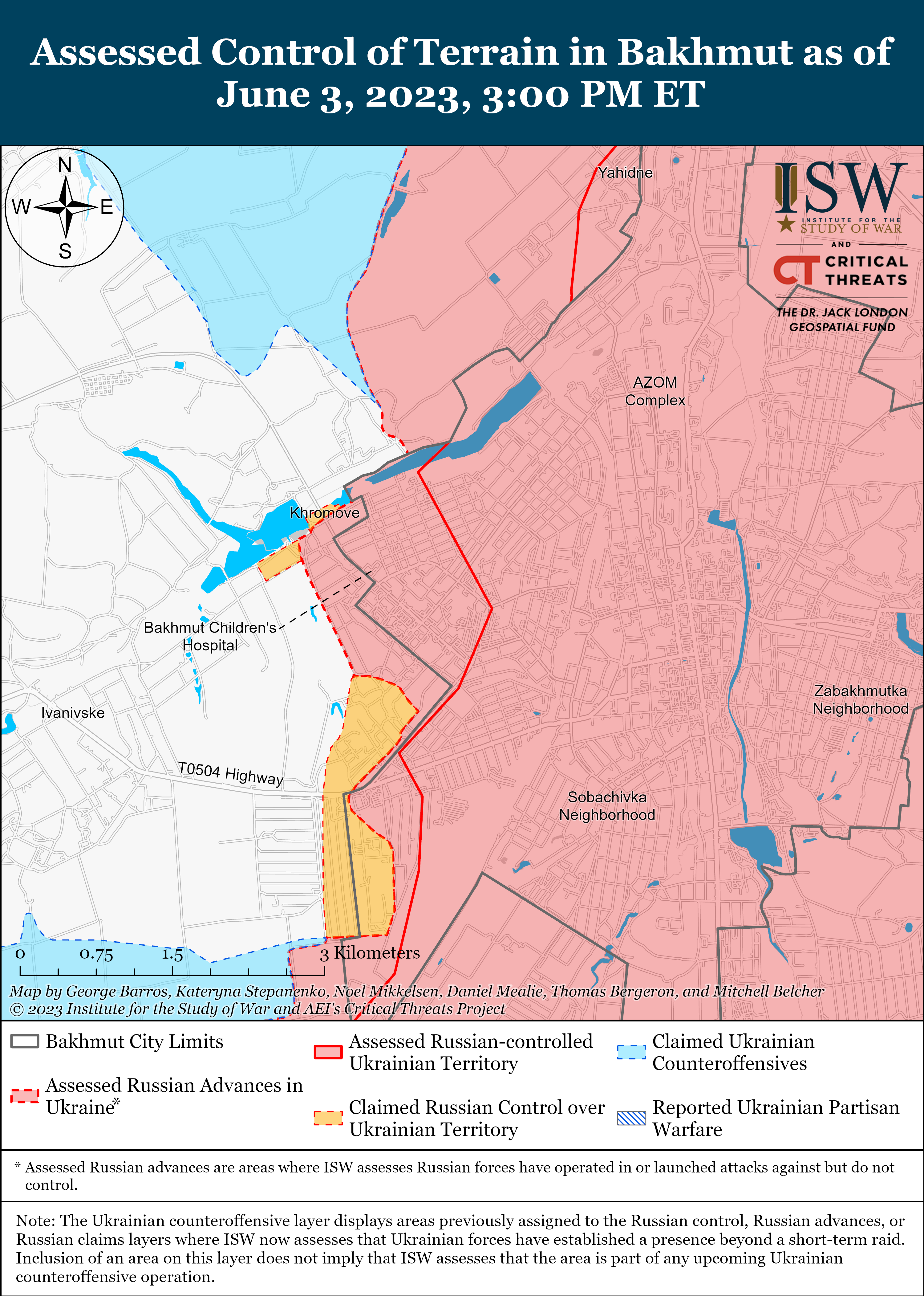 На флангах Бахмута точаться позиційні бойові дії: карти боїв від ISW