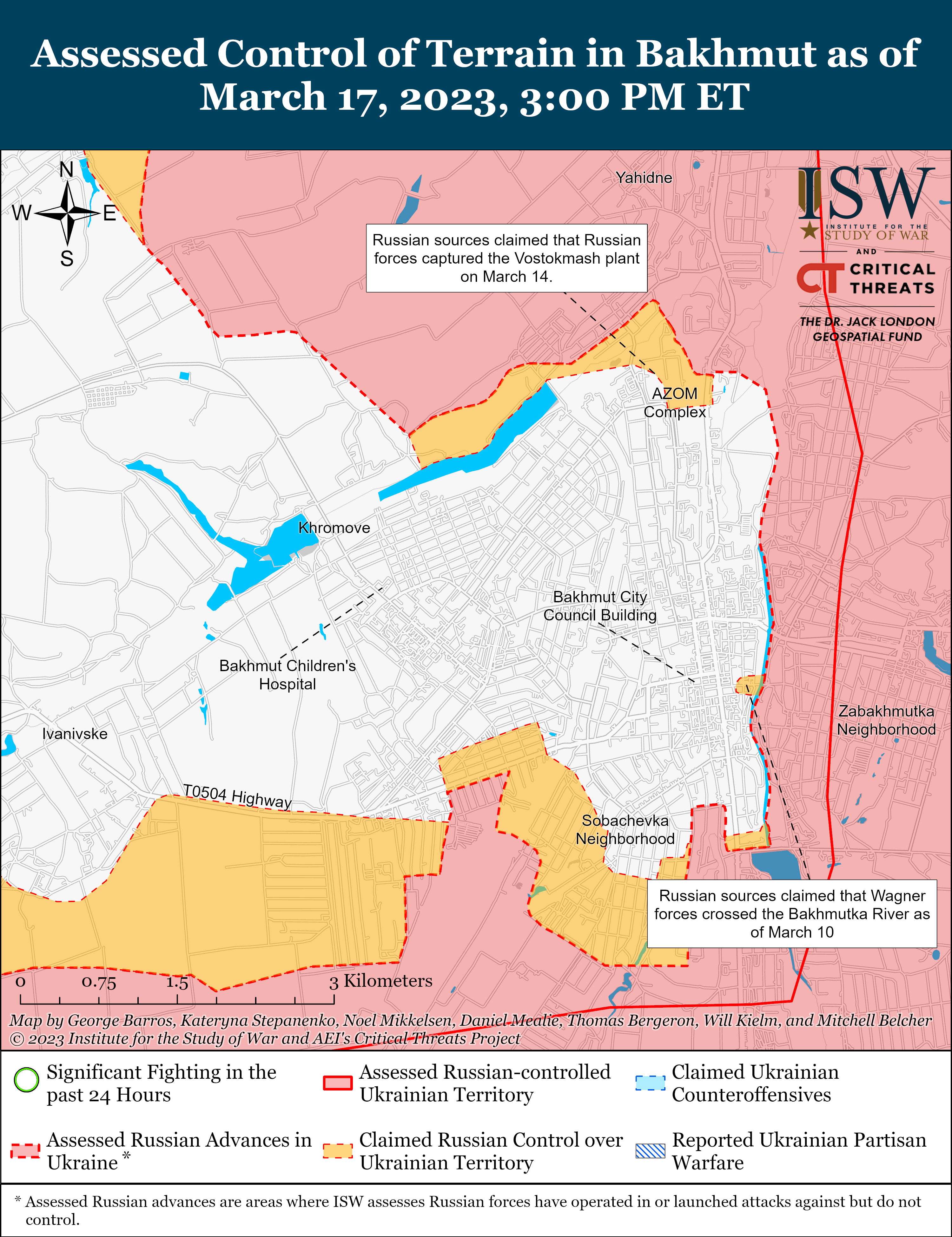 ВСУ наступали южнее Запорожья, а оккупанты пытаются отрезать Бахмут: карты боев ISW