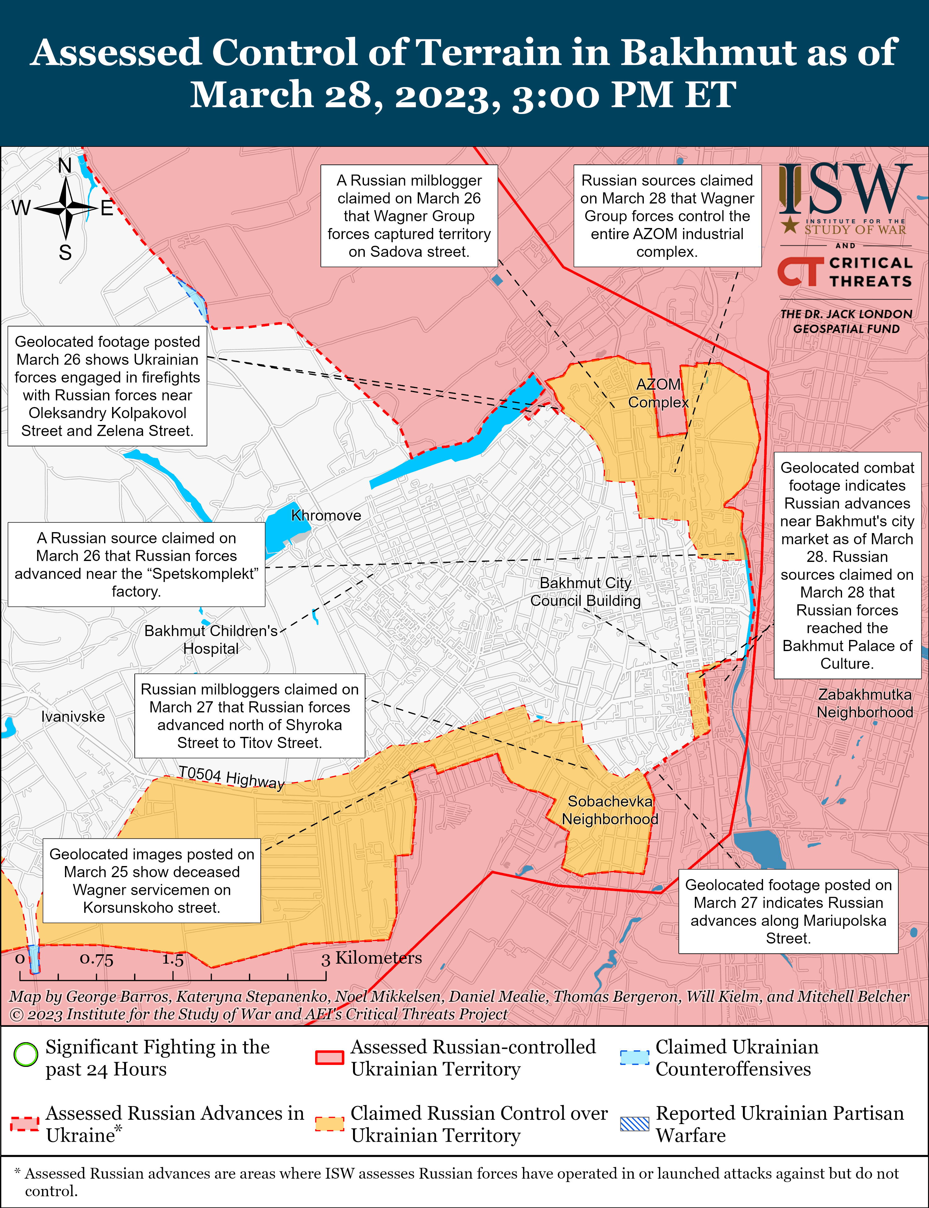 Россияне могут перегруппироваться в районе Бахмута: карты боев ISW
