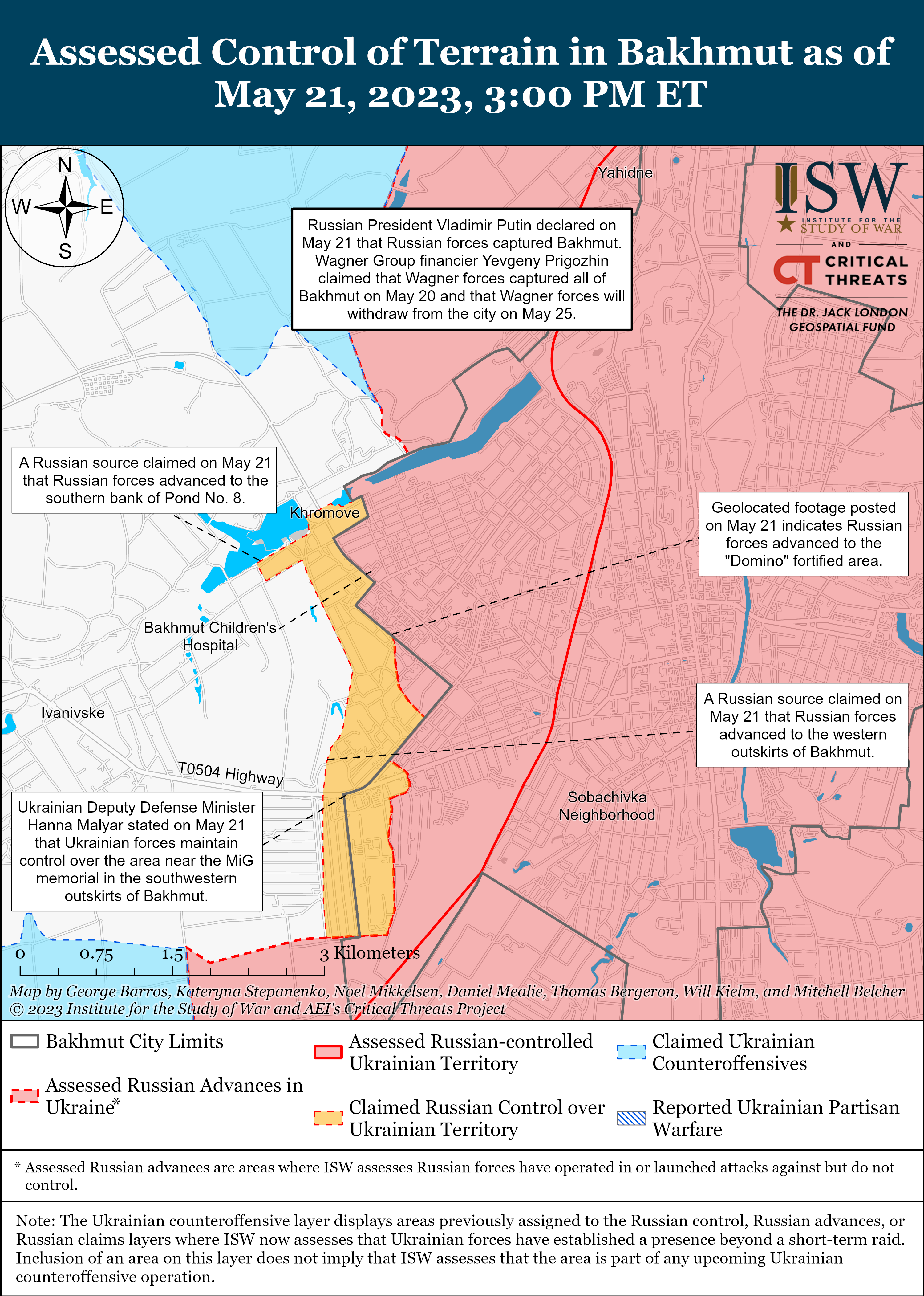 Украинские военные возобновили тактическую инициативу вокруг Бахмута: карты боев ISW