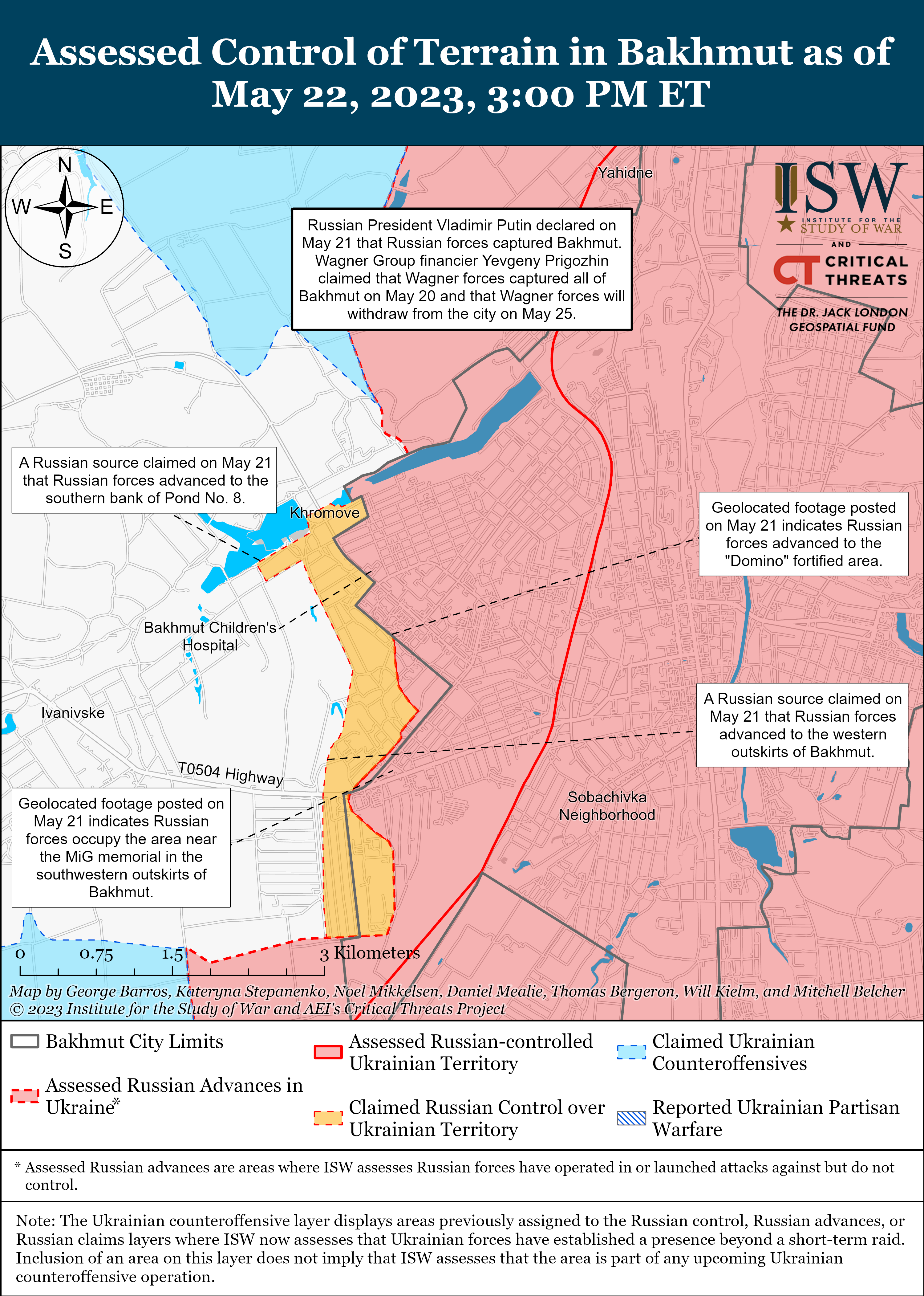 Под Бахмутом продолжаются бои за высоты: карты боев от ISW