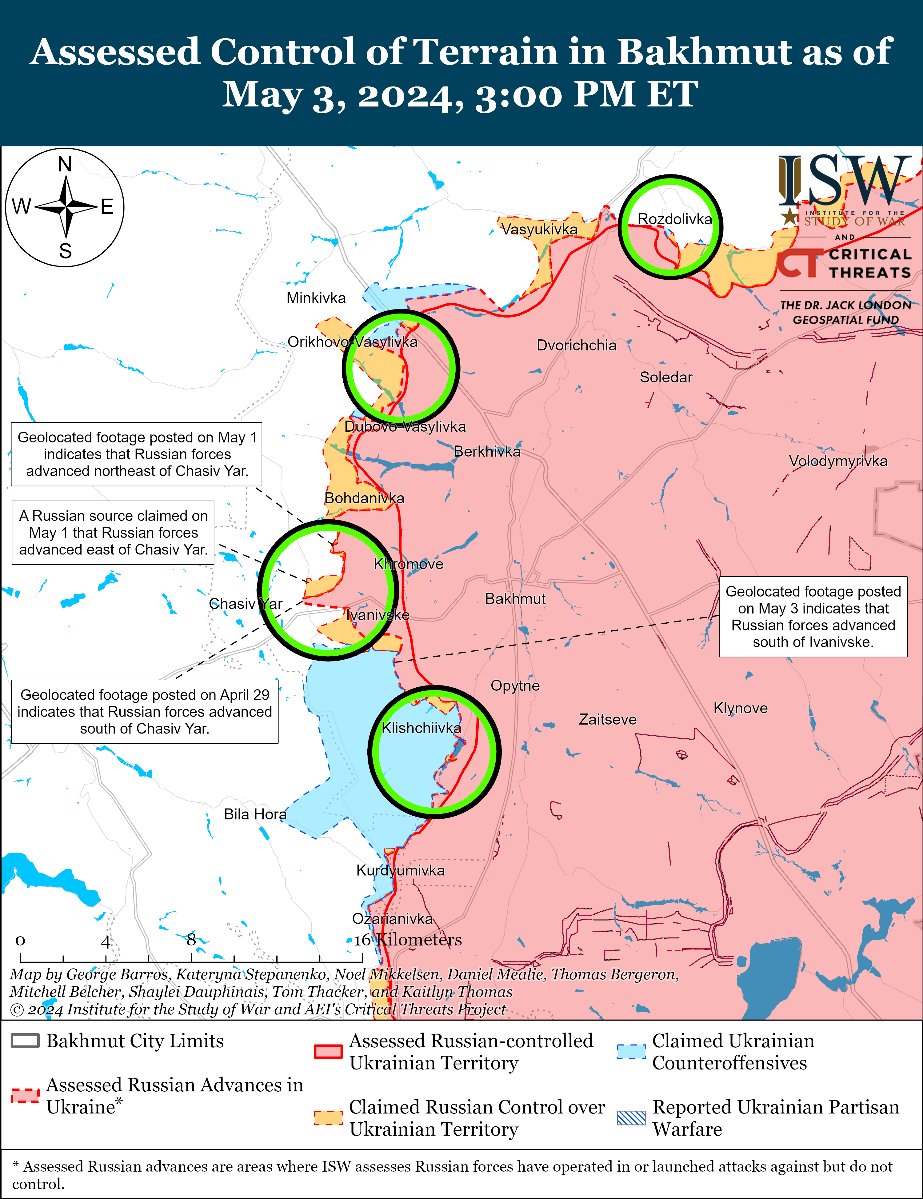 Окупанти просунулися під Авдіївкою, Донецьком і Куп’янськом, Часів Яр тримається: карти ISW