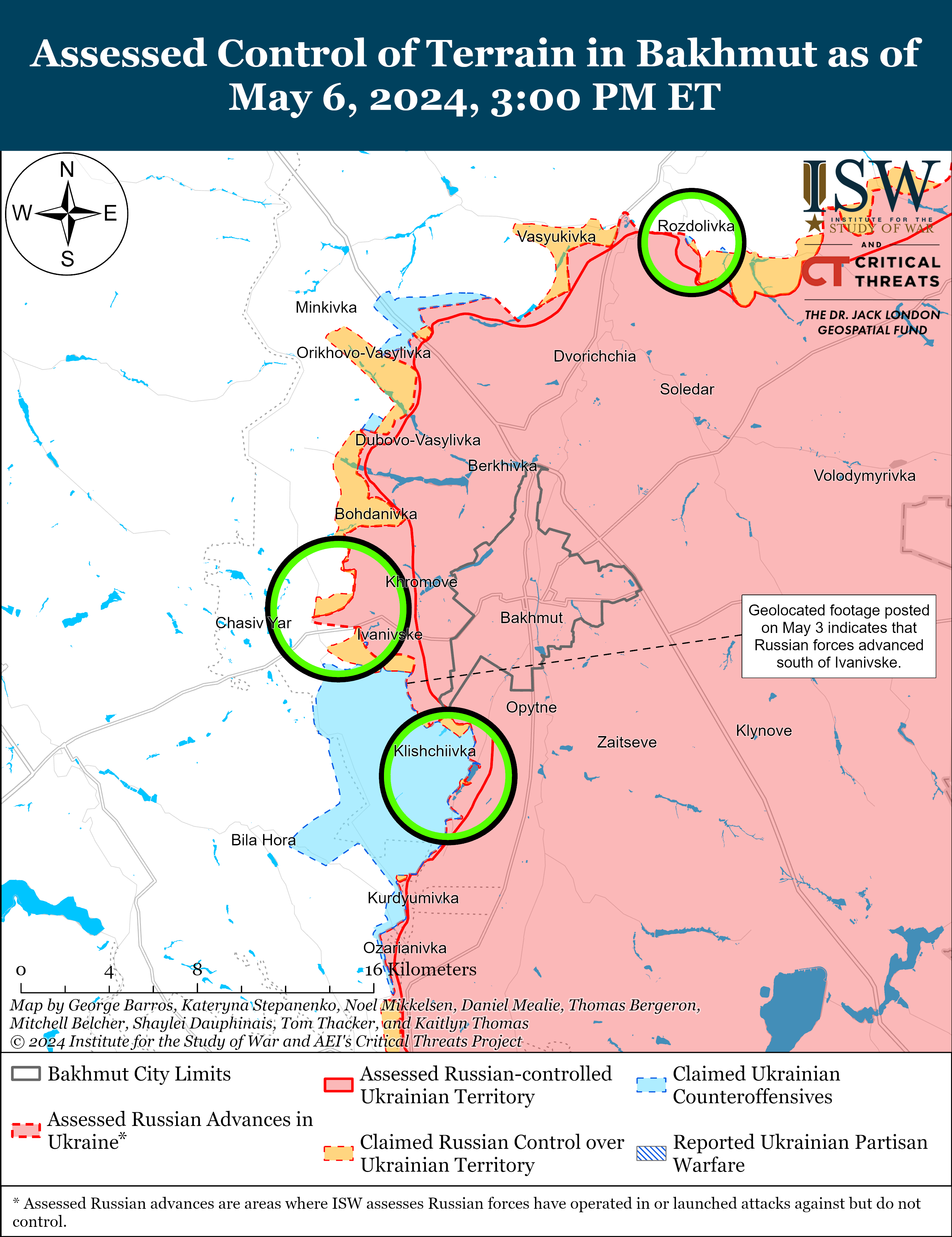 Російські окупанти просунулися у чотирьох фронтових областях: карти ISW