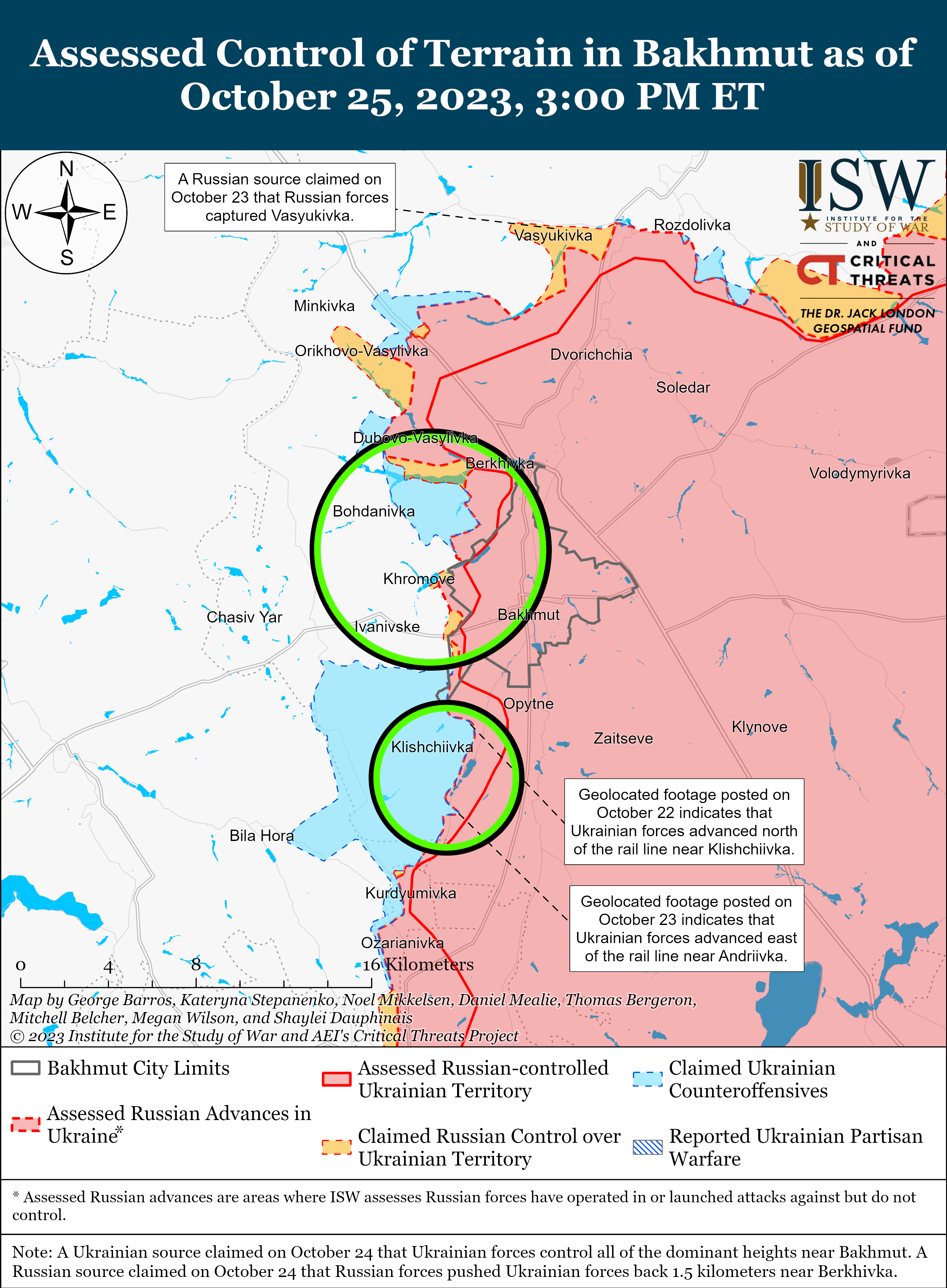ВСУ наступают в районах Клещиевки, Андреевки и Работино: карты боев ISW