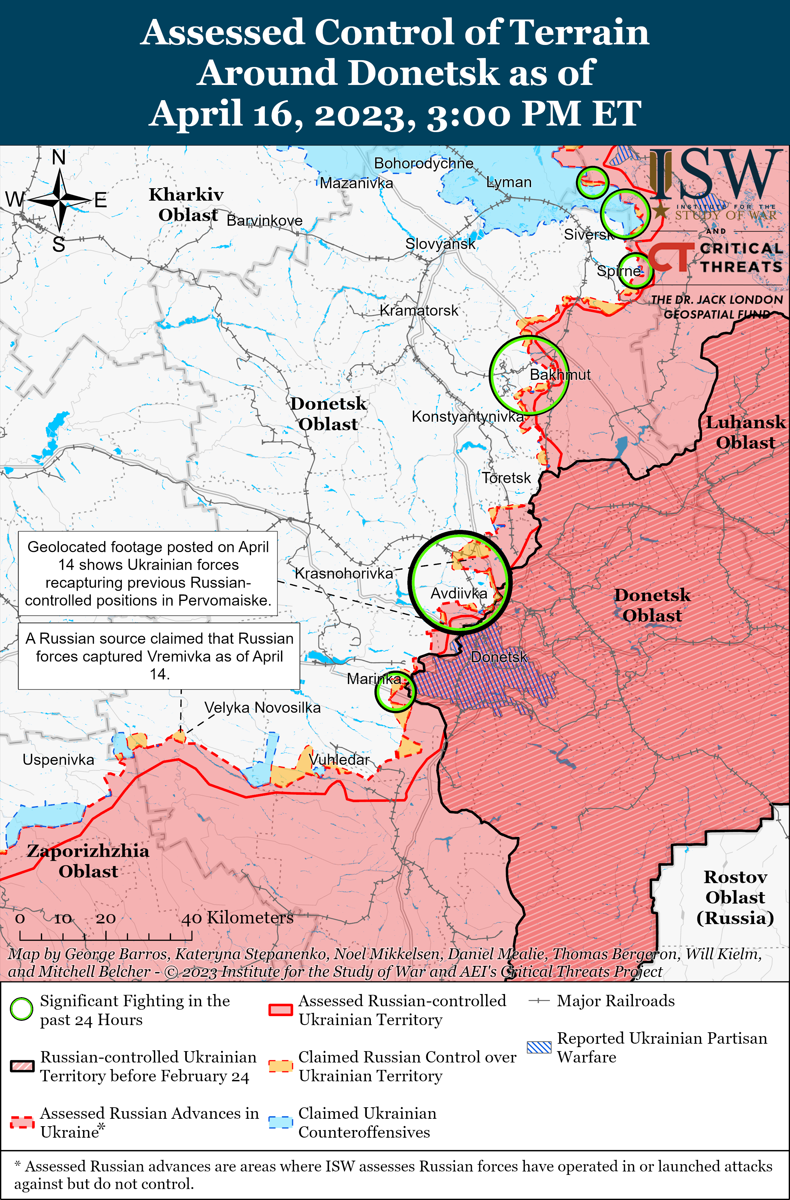 Росіяни посилили артилерійські удари на півдні України: карти боїв ISW