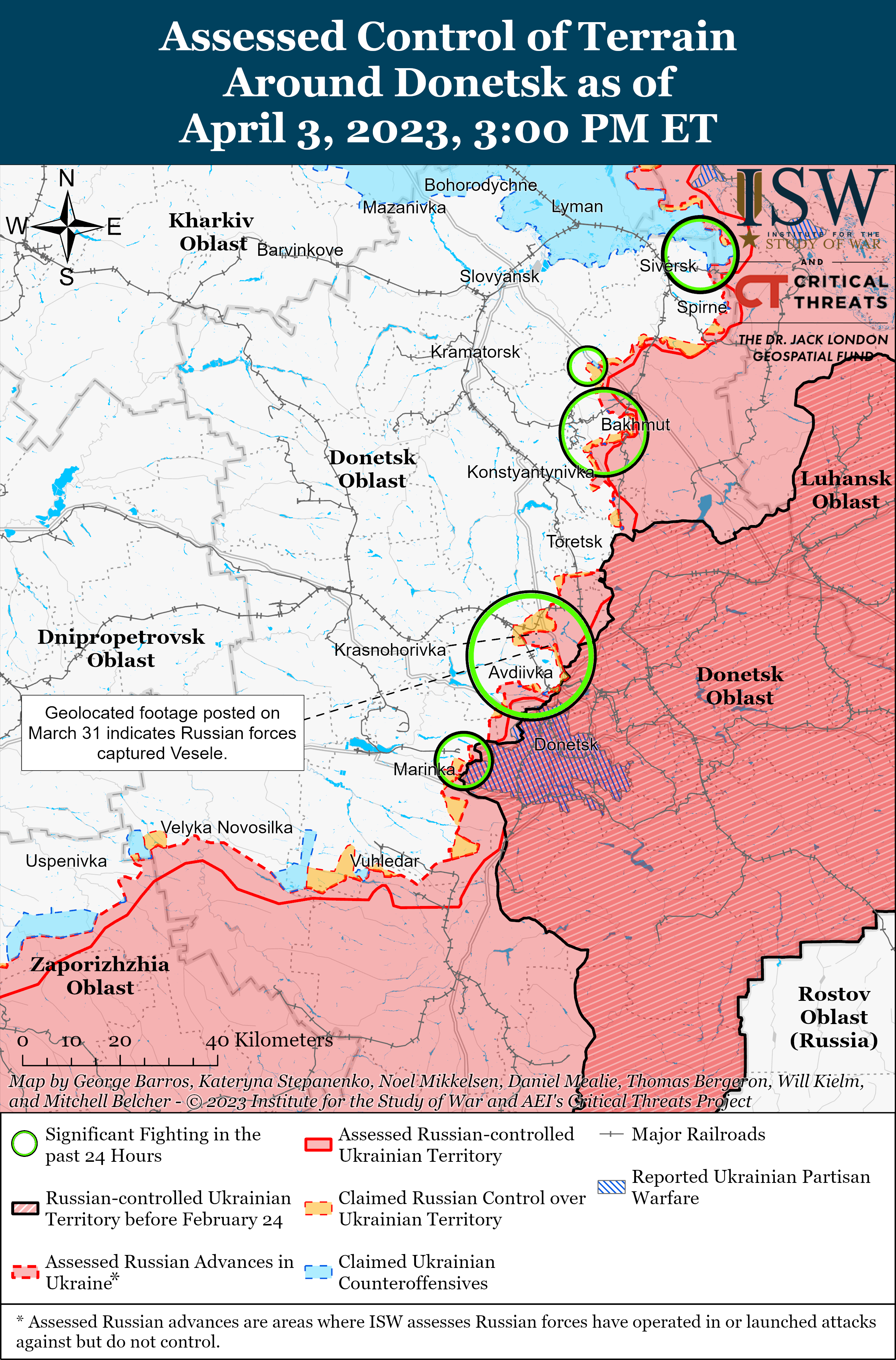 Росіяни стурбовані можливим наступом України та готуються до оборони: карти боїв ISW