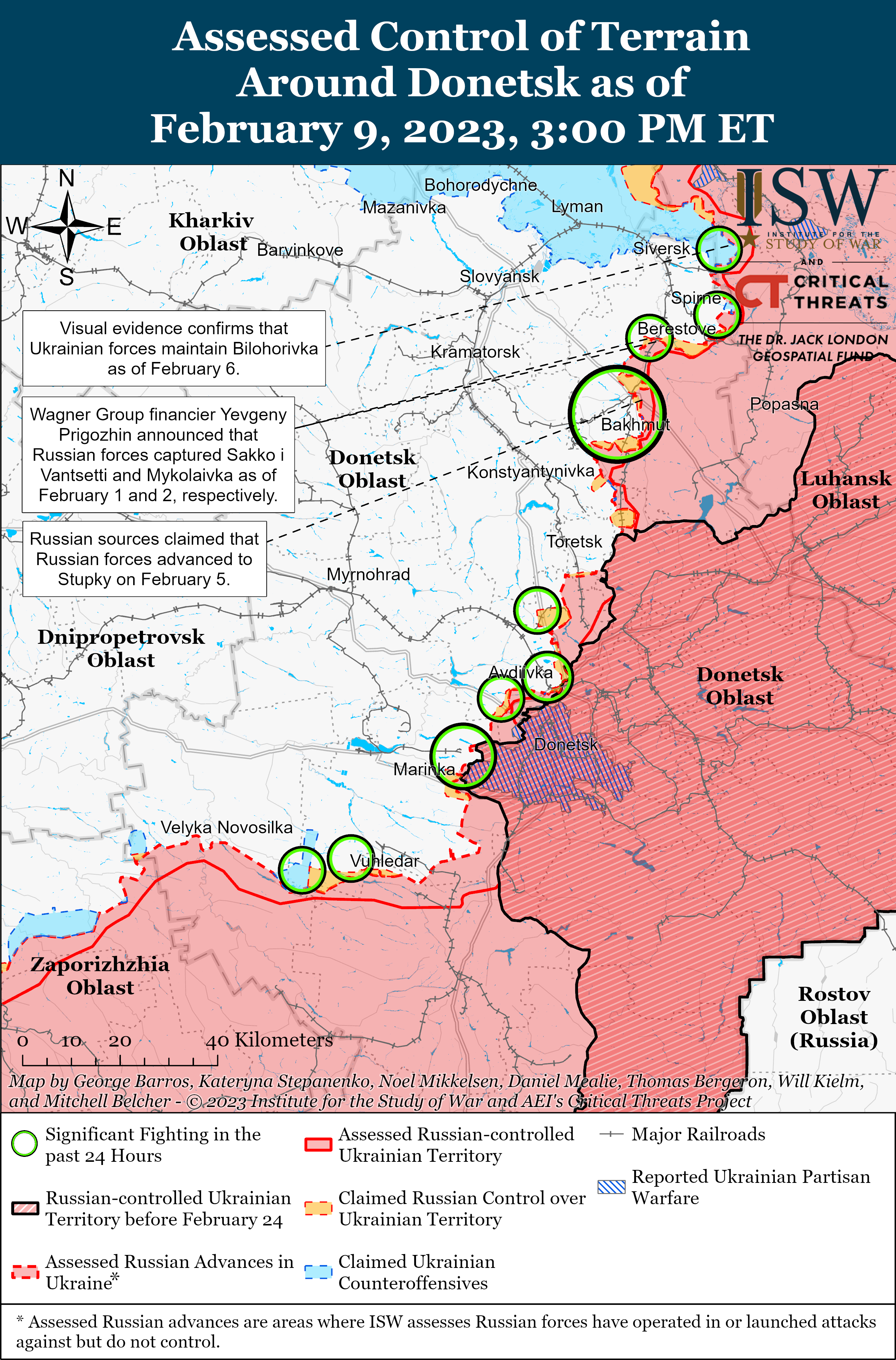 Війська РФ були розбиті під Вугледаром, але намагаються наступати біля Бахмута: карти боїв ISW