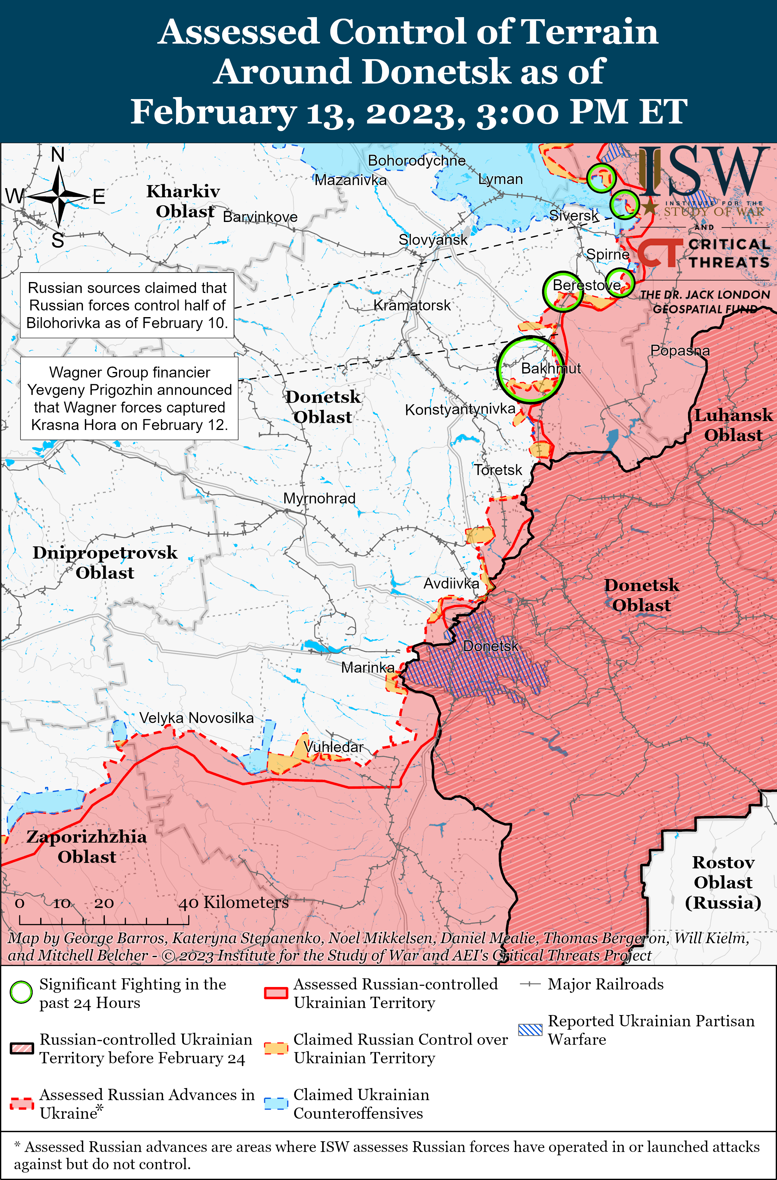 Оккупанты понесли потери у Угледара и пытаются наступать на Белогоровку: карты боев ISW