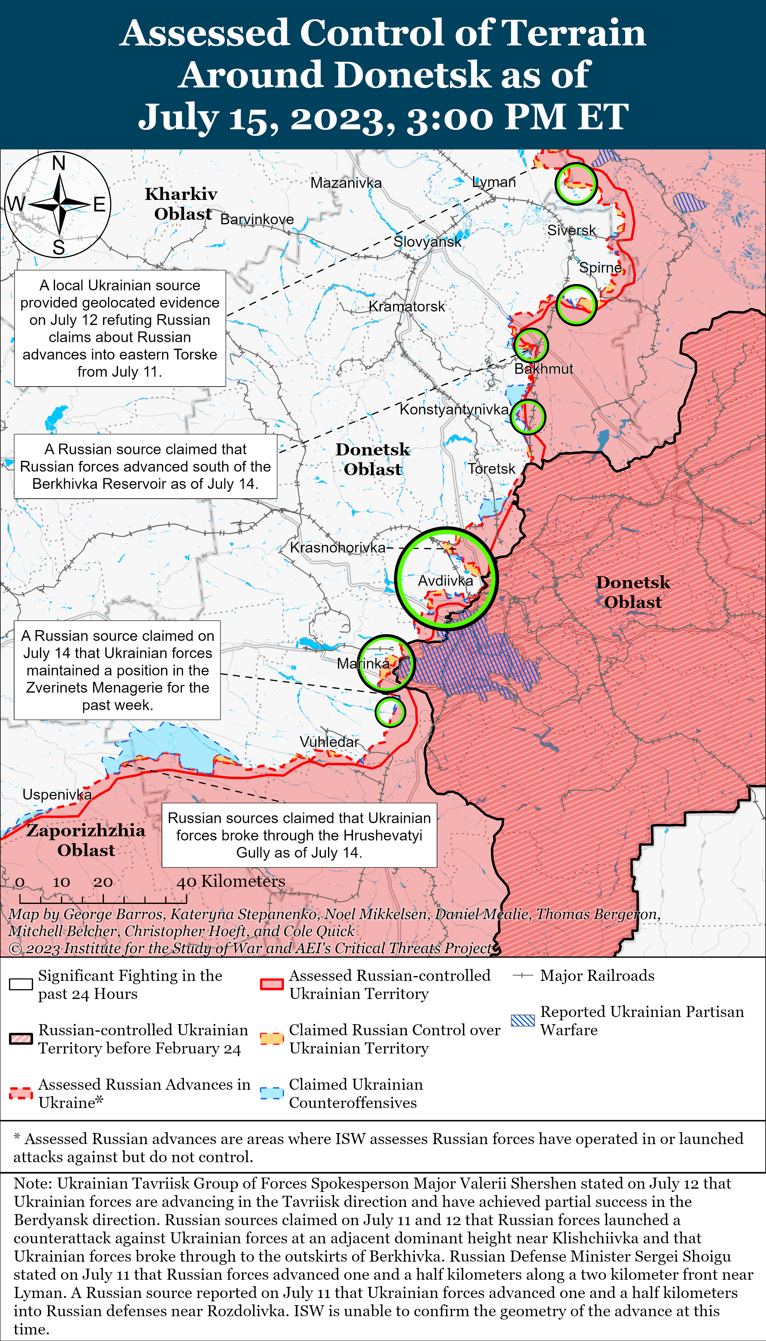 ВСУ получили территориальные успехи на Бахмутском направлении: карты боев ISW