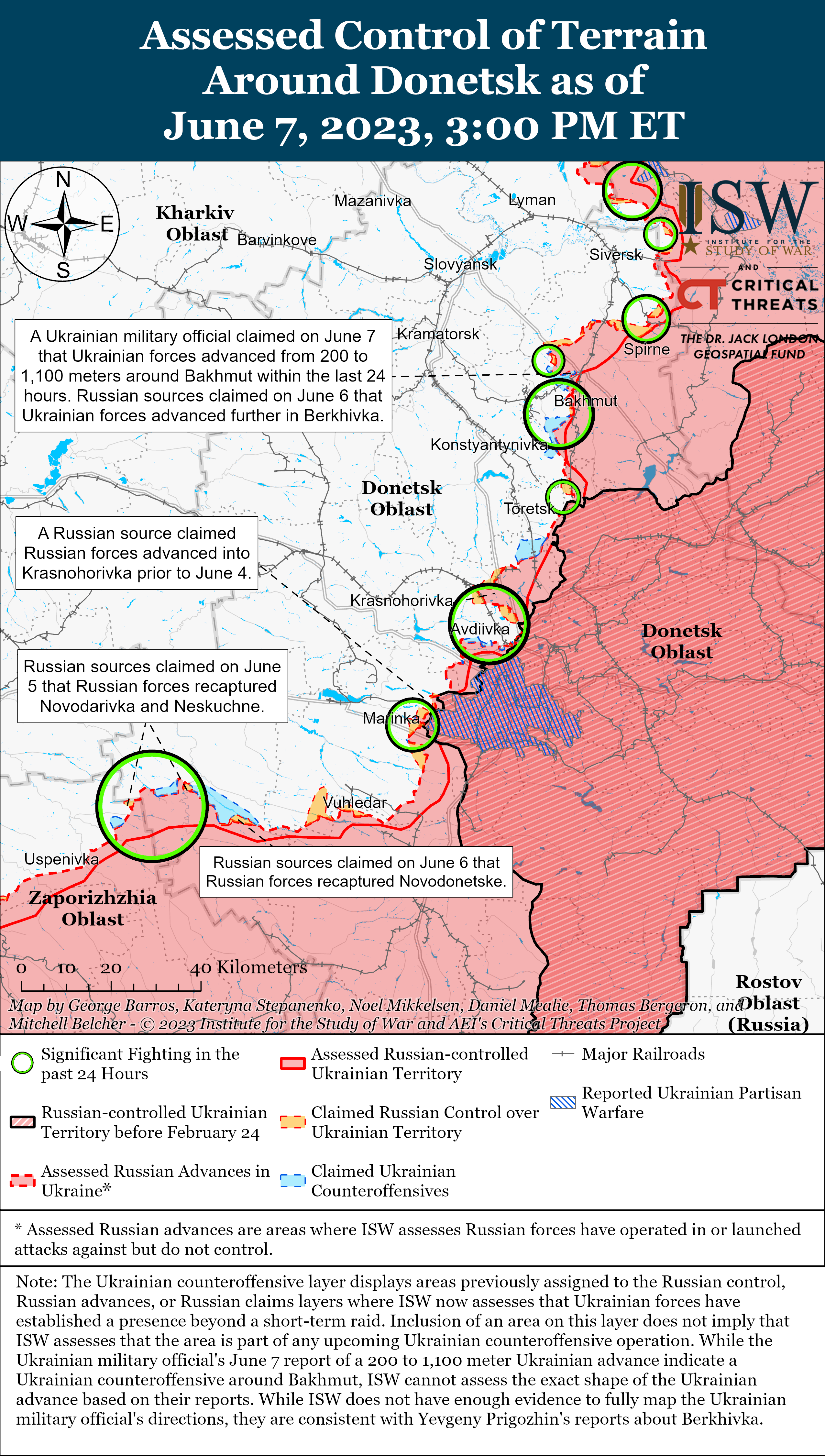 ВСУ наступают под Бахмутом, а РФ стягивает туда резервы: карты боев от ISW
