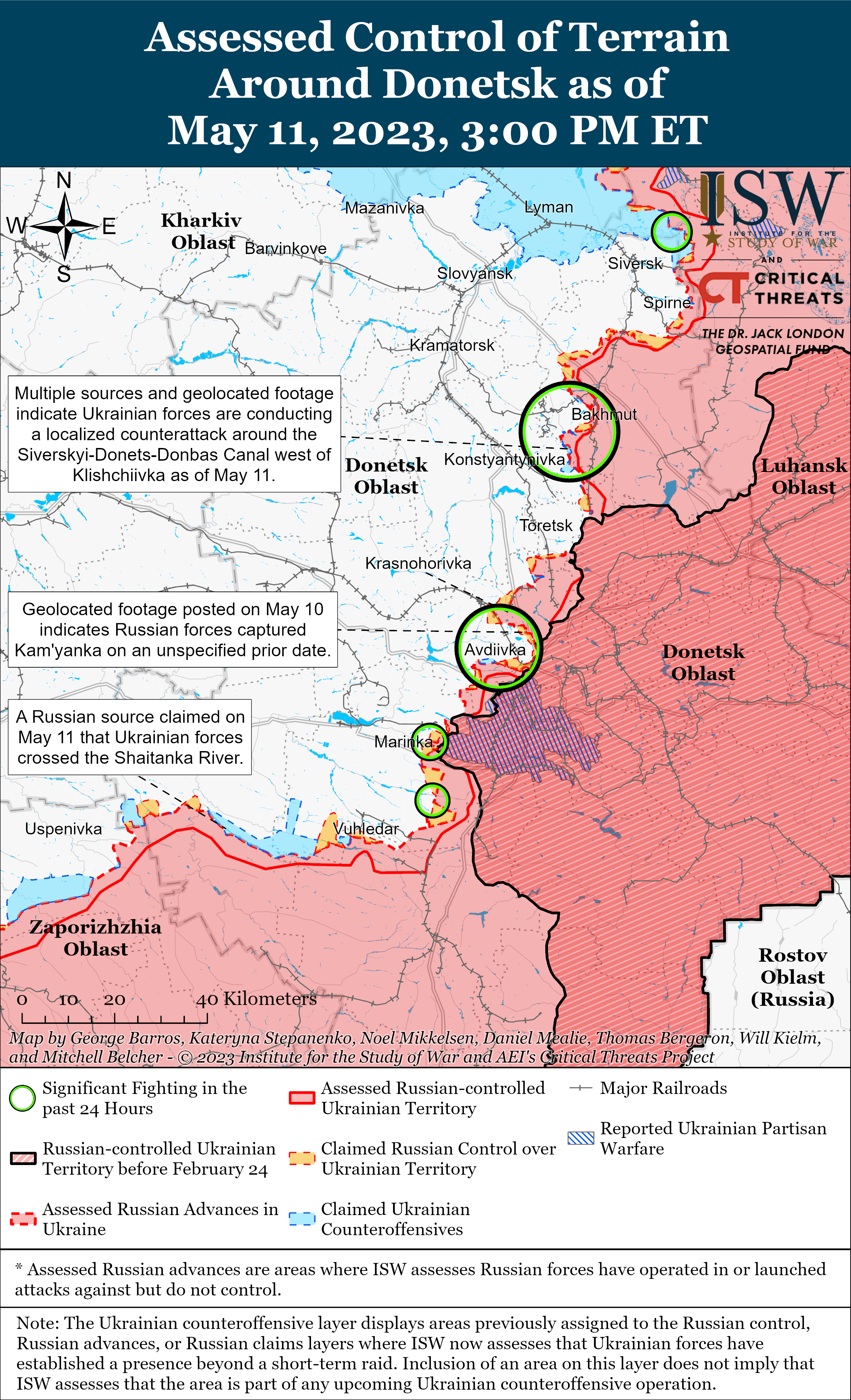 ВСУ продолжают контрнаступательные операции под Бахмутом: карты боев от ISW