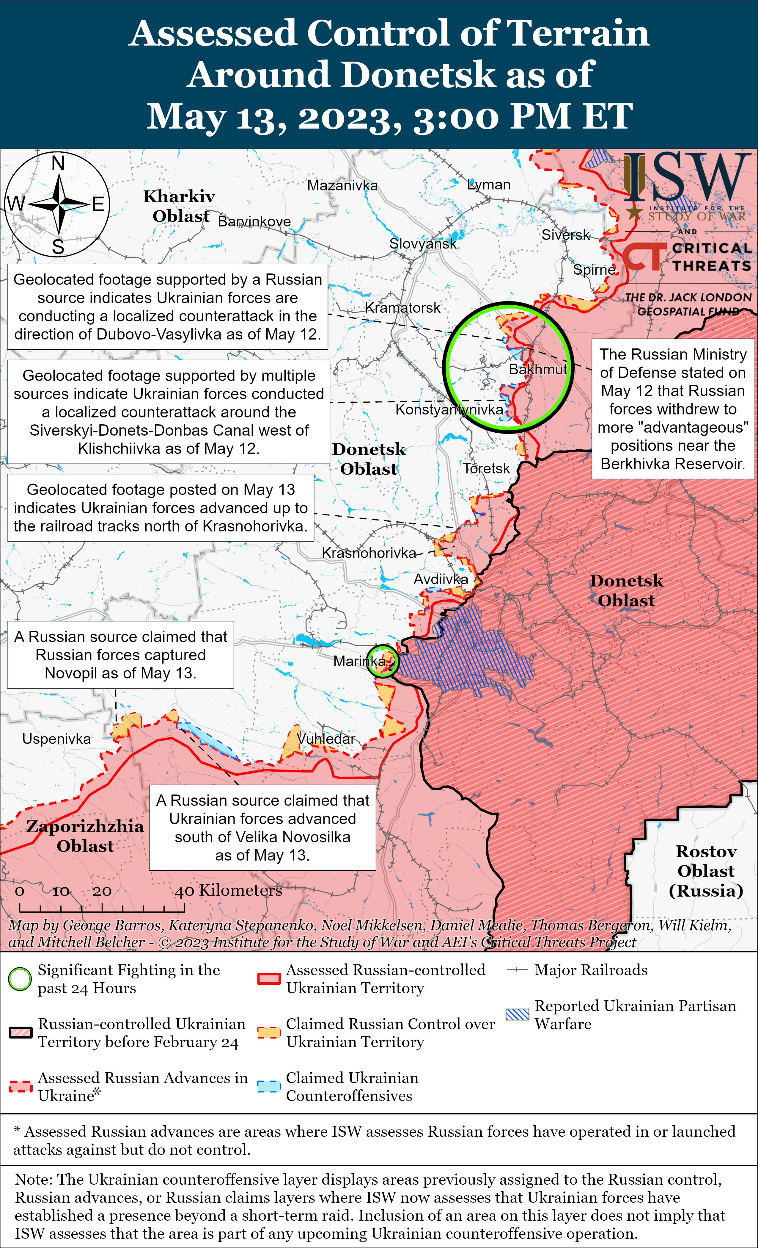 ВСУ отразили многочисленные российские атаки вблизи Марьинки: карты боев ISW