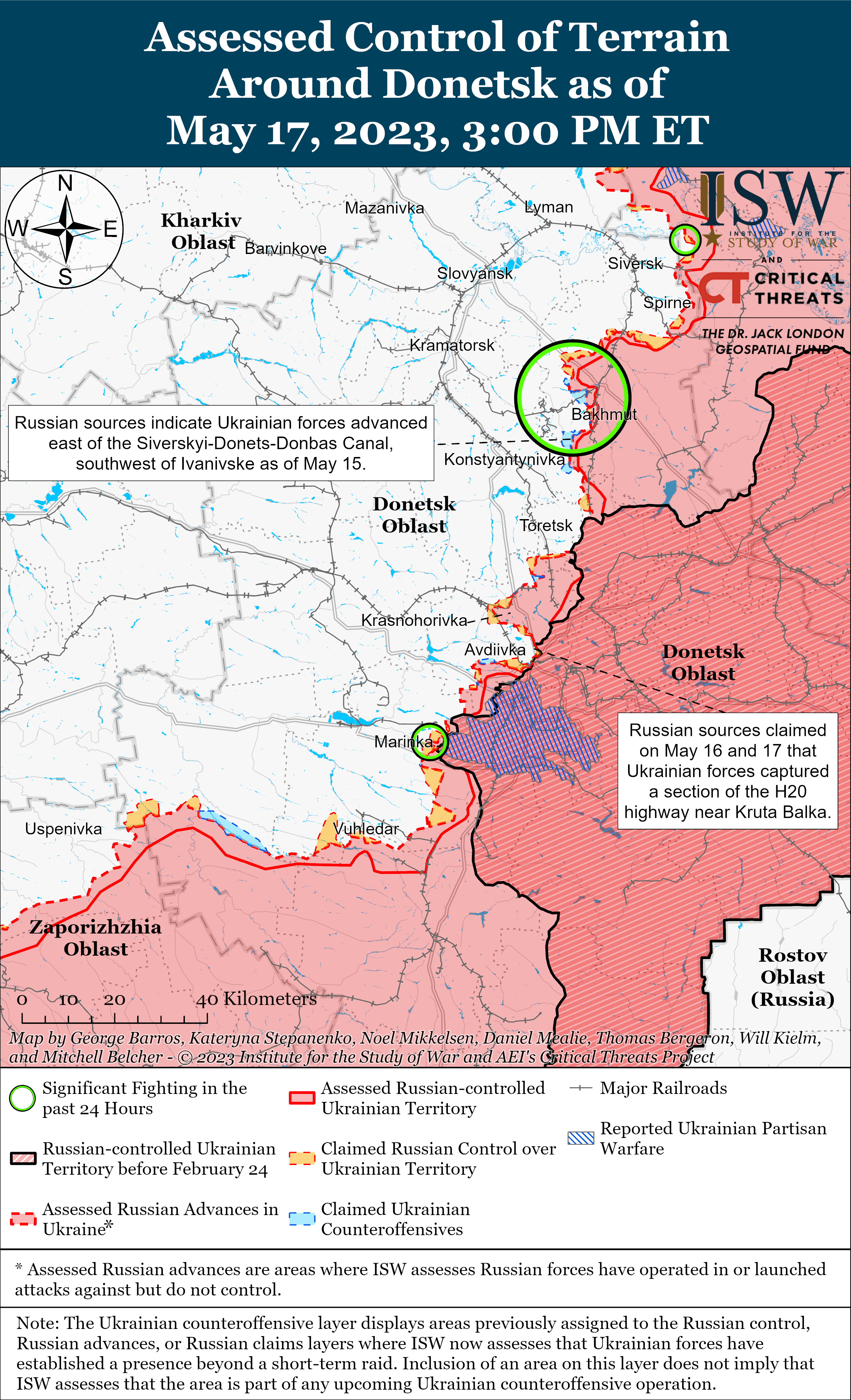 ВСУ отразили многочисленные российские атаки в Марьинке: карты боев ISW​