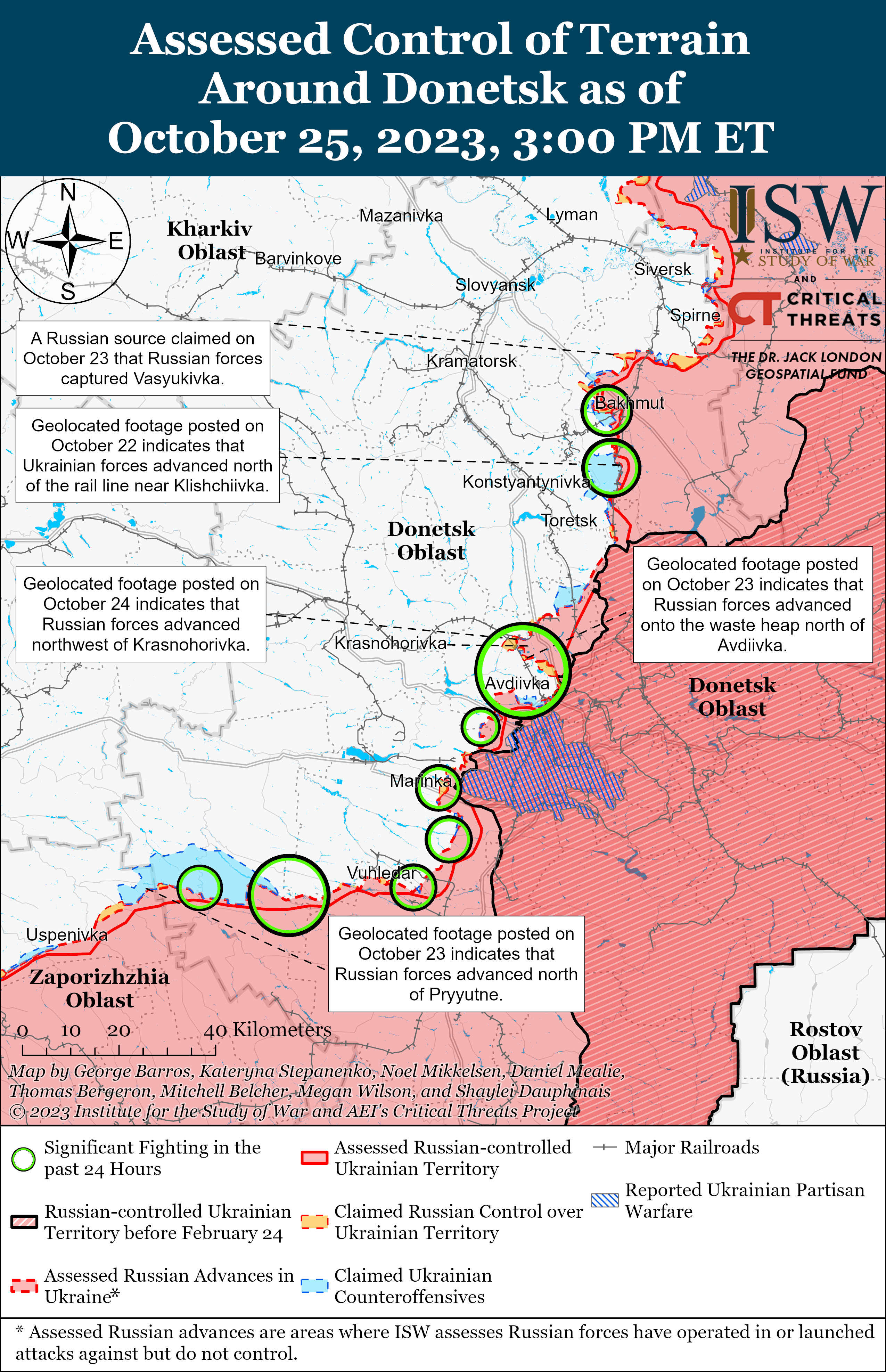 ВСУ наступают в районах Клещиевки, Андреевки и Работино: карты боев ISW