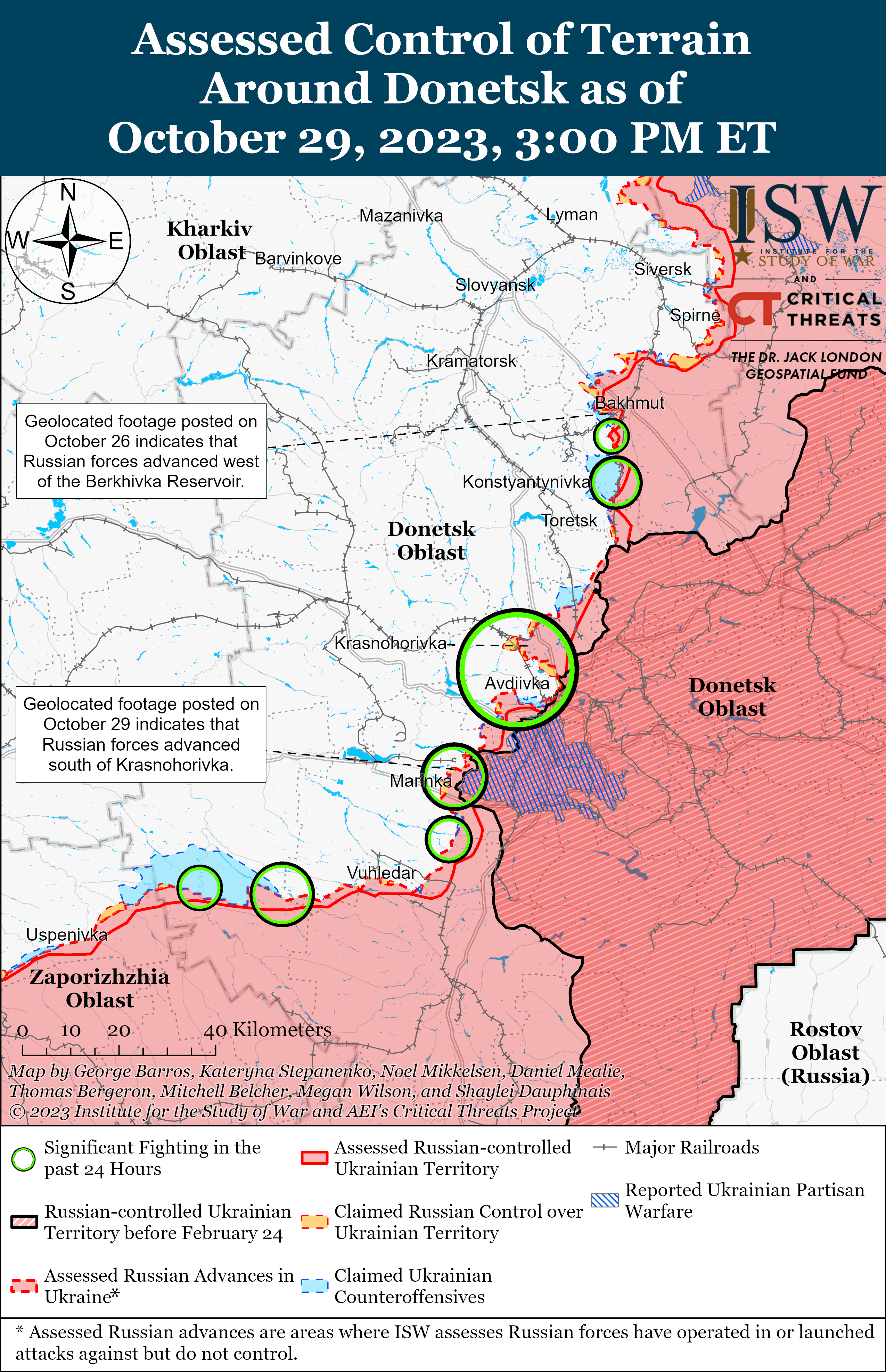 РФ сосредоточила в районе Авдеевки 40 тысяч военных, ВСУ контратакуют: карты боев ISW