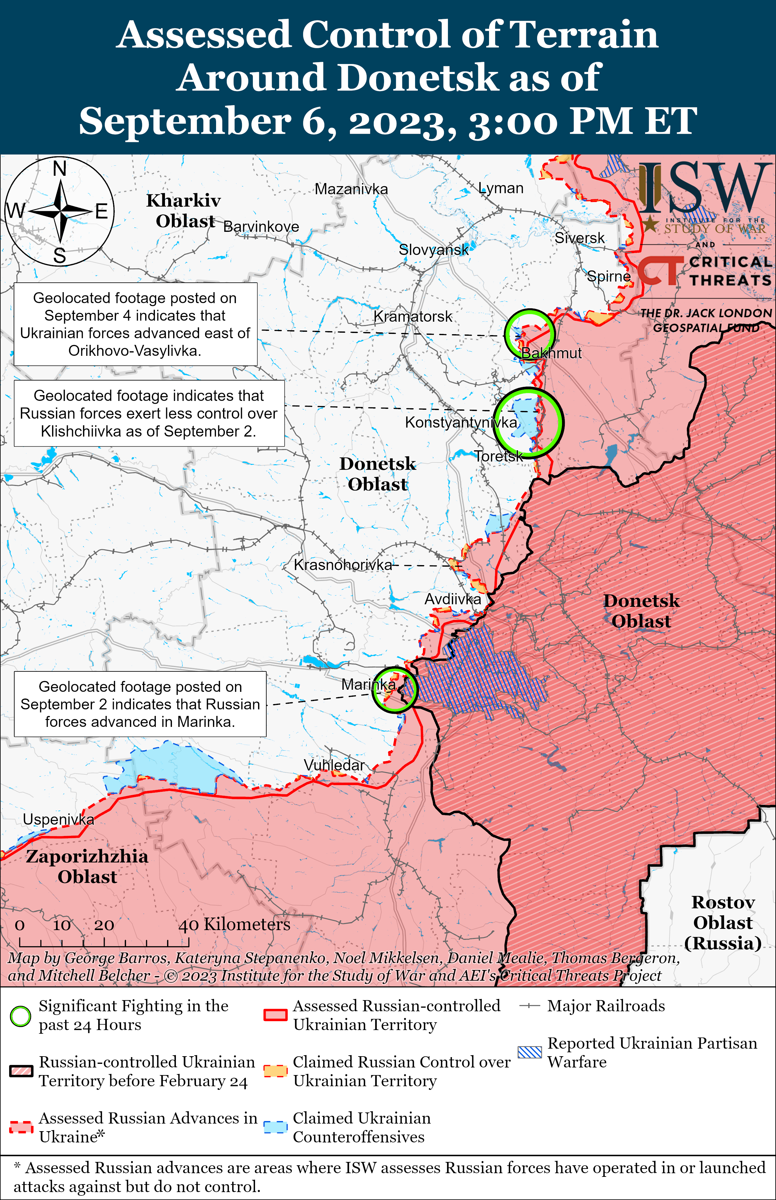 ЗСУ витіснили війська РФ з позицій на південь від Бахмута: карти боїв ISW