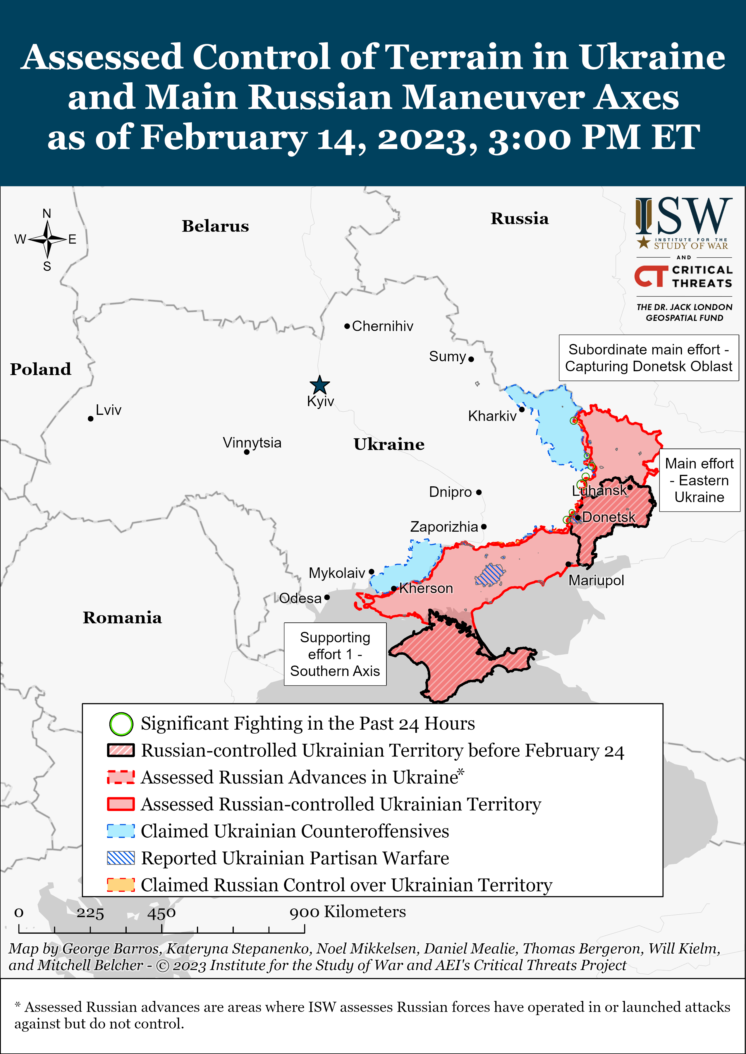 Війська РФ риють окопи на півночі Криму і повільно просуваються до Лимана: карти боїв ISW