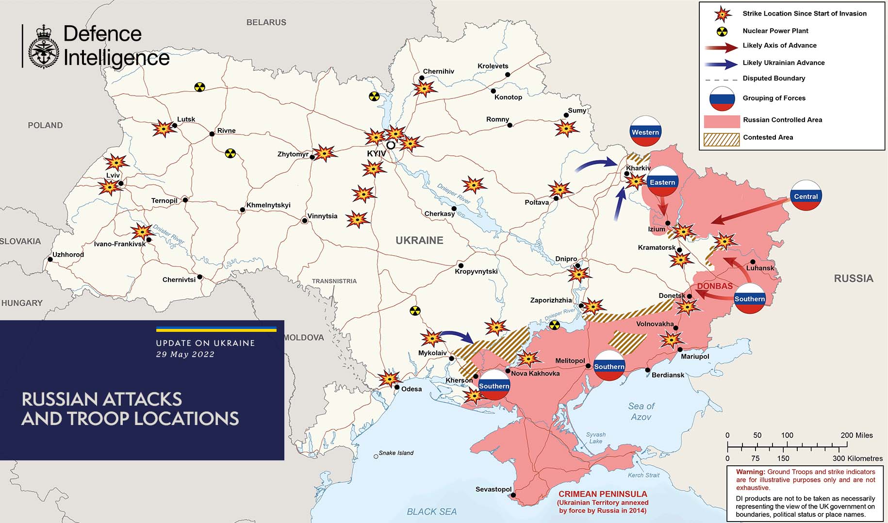 Опубліковано актуальну карту бойових дій в Україні