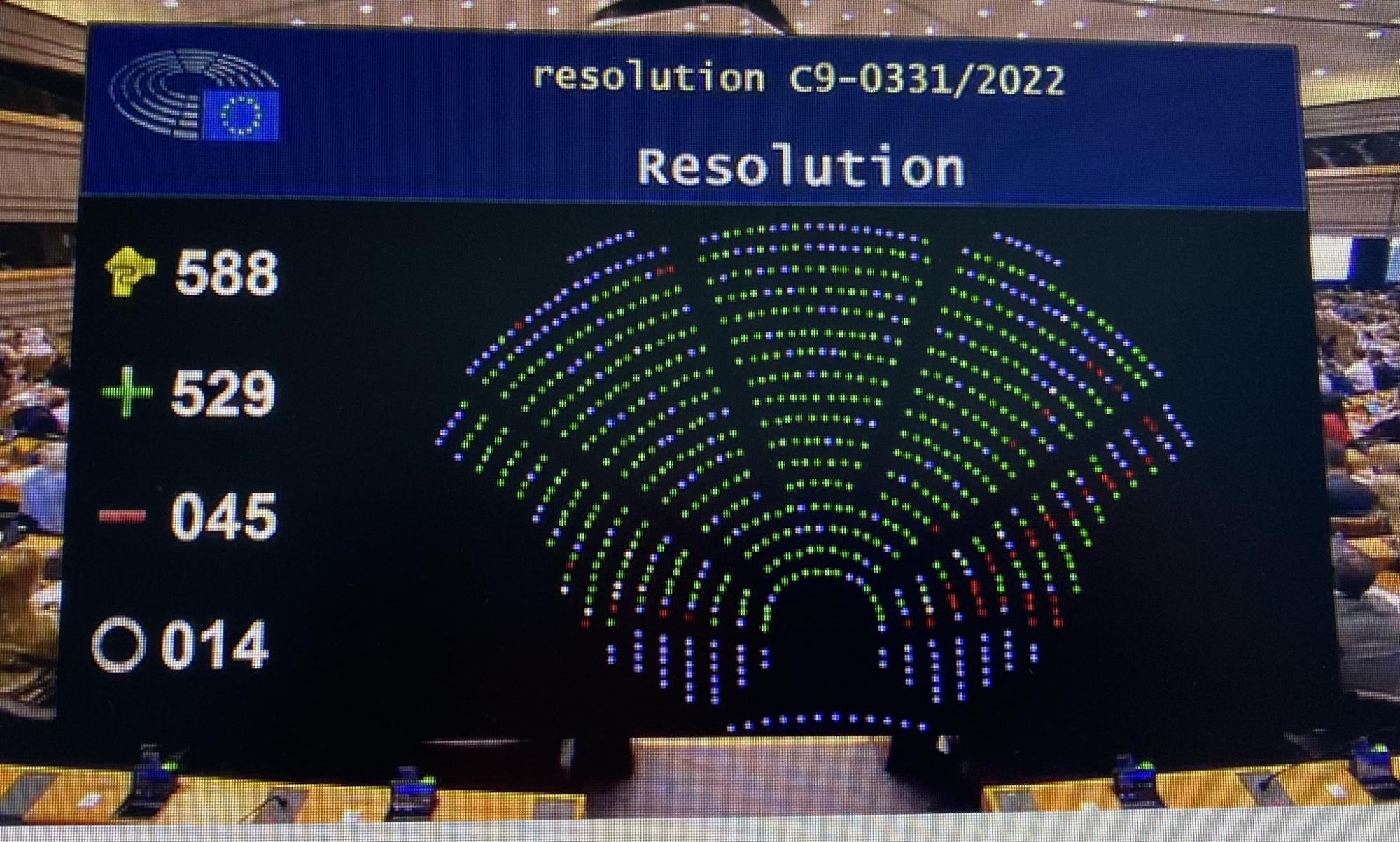 Европарламент принял резолюцию о статусе кандидата ЕС для Украины