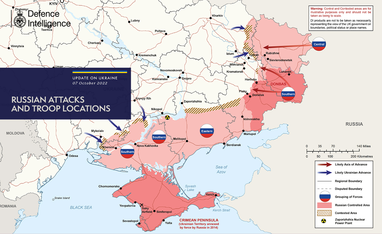Карта війни в Україні на 7 жовтня: дані британської розвідки