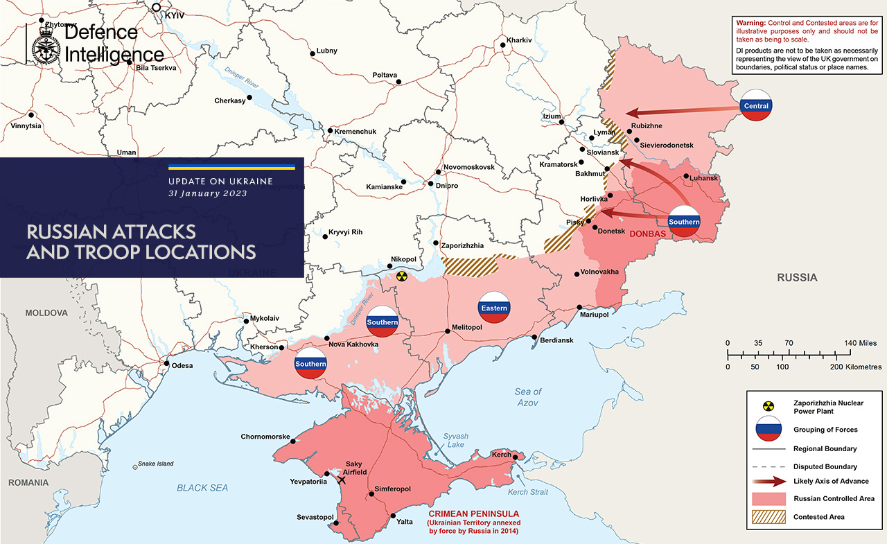 Разведка Британии обновила карту войны: россияне продолжают давить на Донбассе