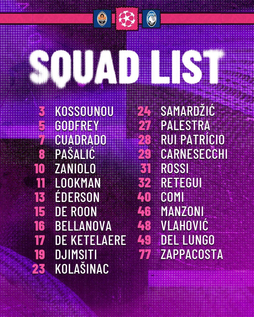 "Шахтар" – "Аталанта": Гасперіні обрав заявку на матч Ліги чемпіонів