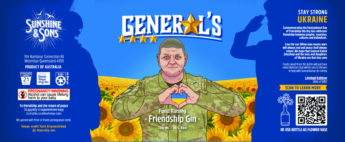 Австралия выпустила джин с фото Залужного, чтобы собрать деньги на разминирование Украины