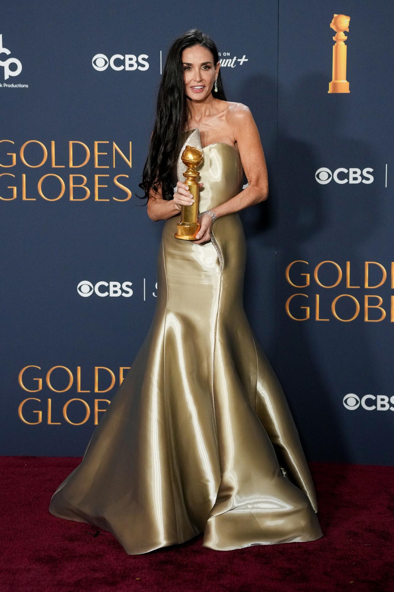 Salma Hayek's burgundy sequin dress and more: Best celebrity looks at Golden Globes 2025