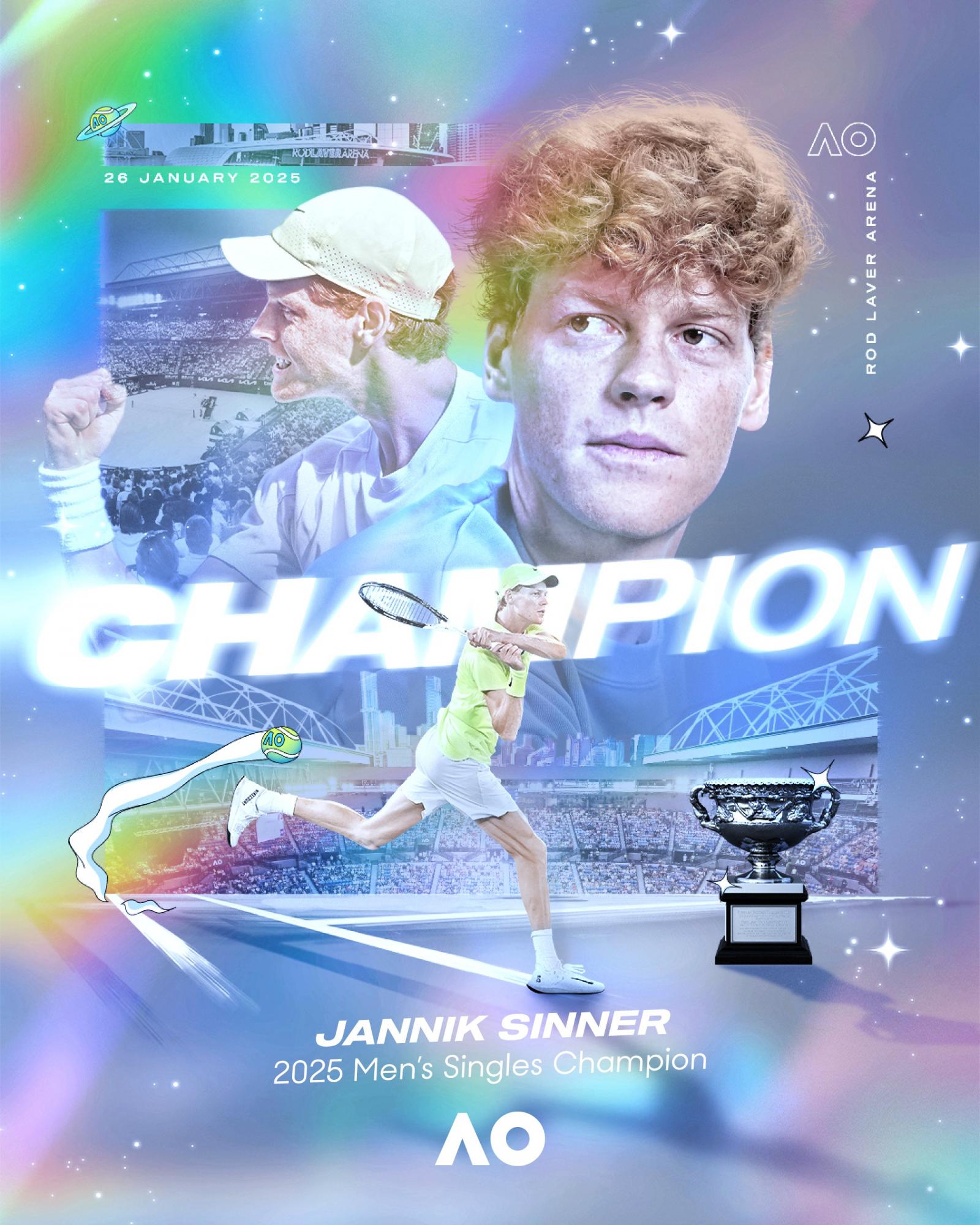 Сіннер вдруге поспіль виграв Australian Open