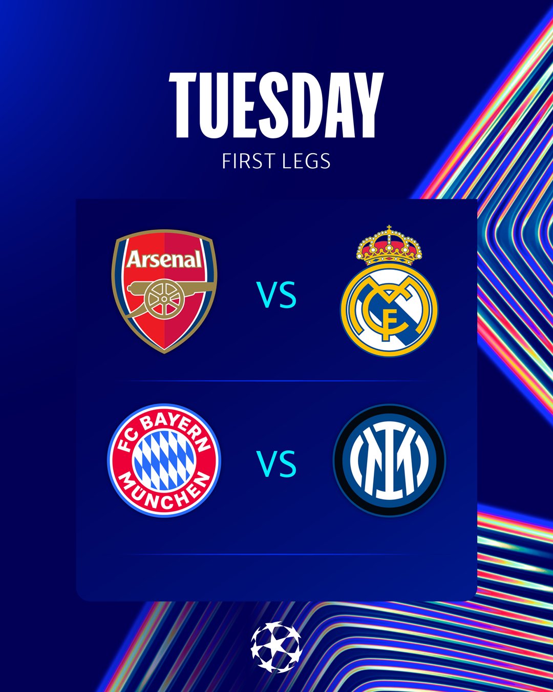 &quot;Арсенал&quot; - &quot;Реал&quot;, &quot;Бавария&quot; - &quot;Интер&quot;: полное расписание матчей вторника в Лиге чемпионов