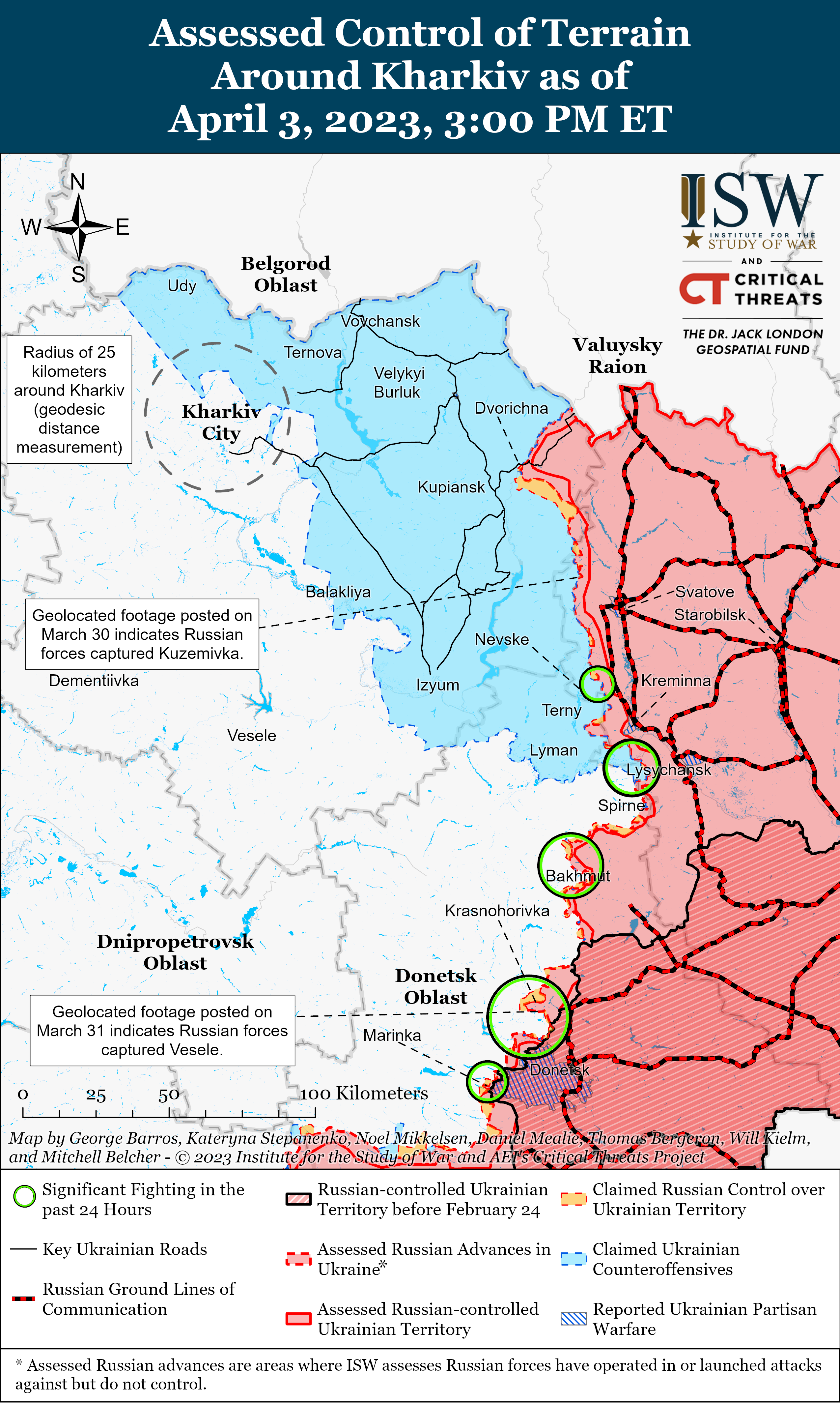 Россияне обеспокоены возможным наступлением Украины и готовятся к обороне: карты боев ISW