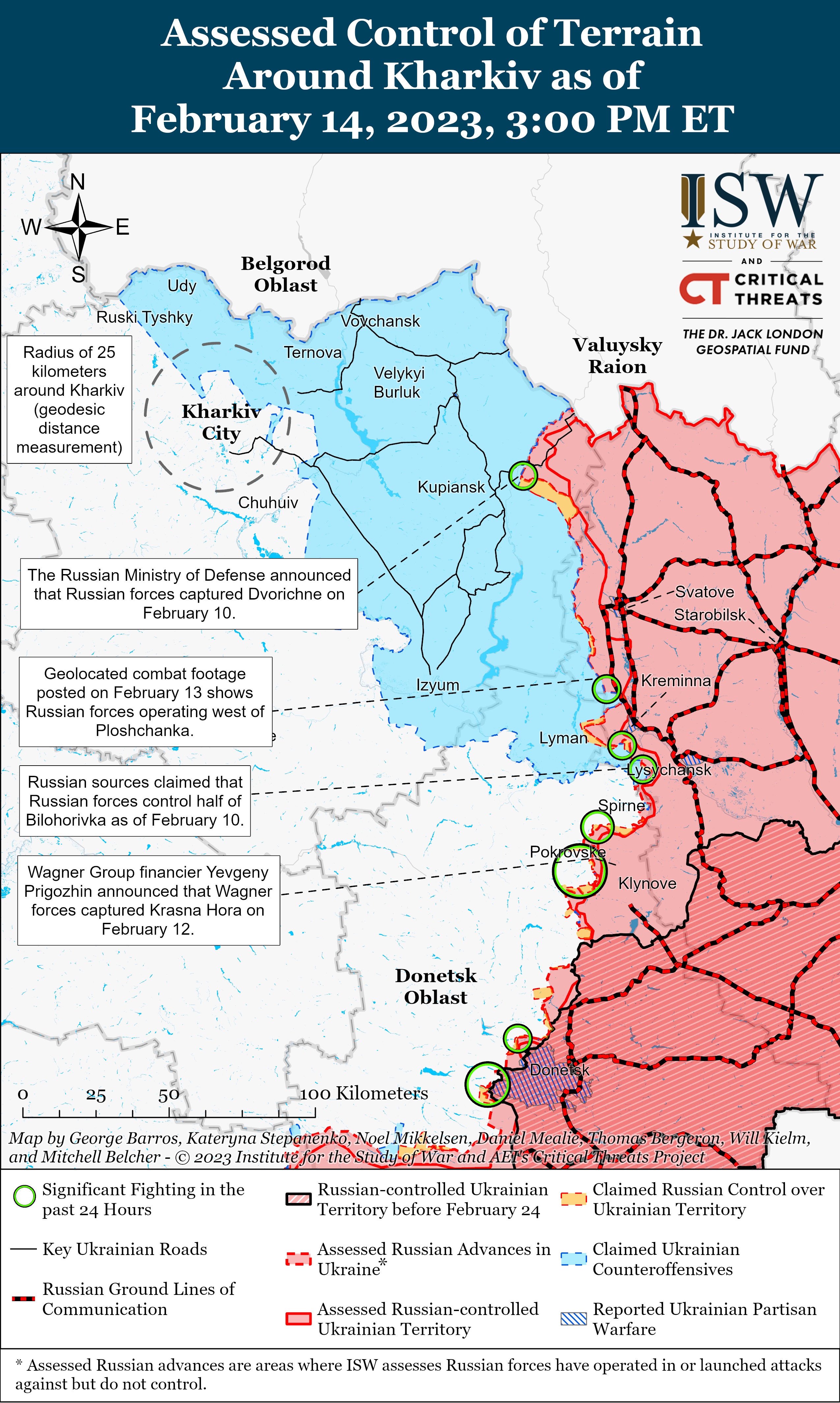 Війська РФ риють окопи на півночі Криму і повільно просуваються до Лимана: карти боїв ISW