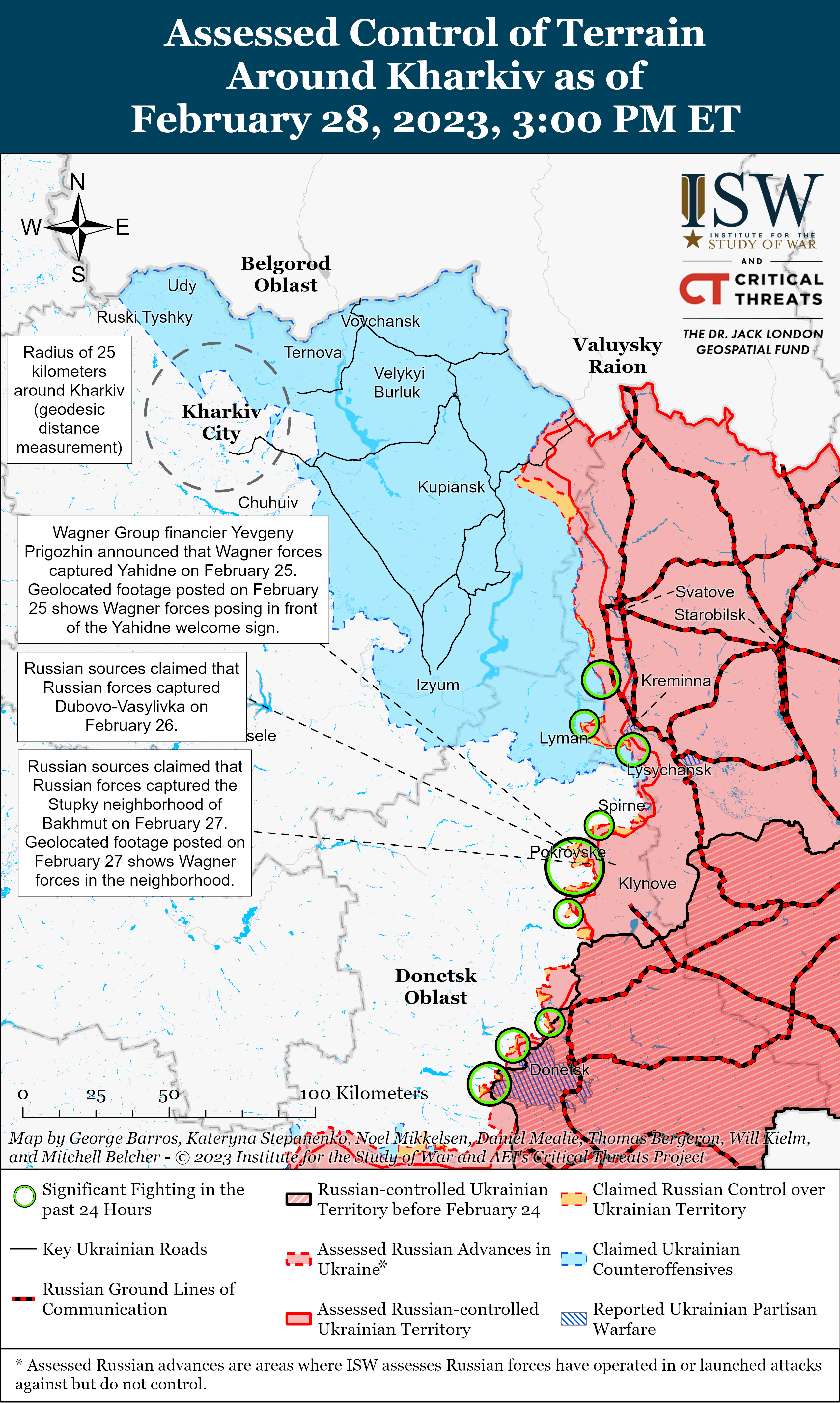 Росіяни зазнають невдач на лінії Сватове-Кремінна: карти боїв від ISW