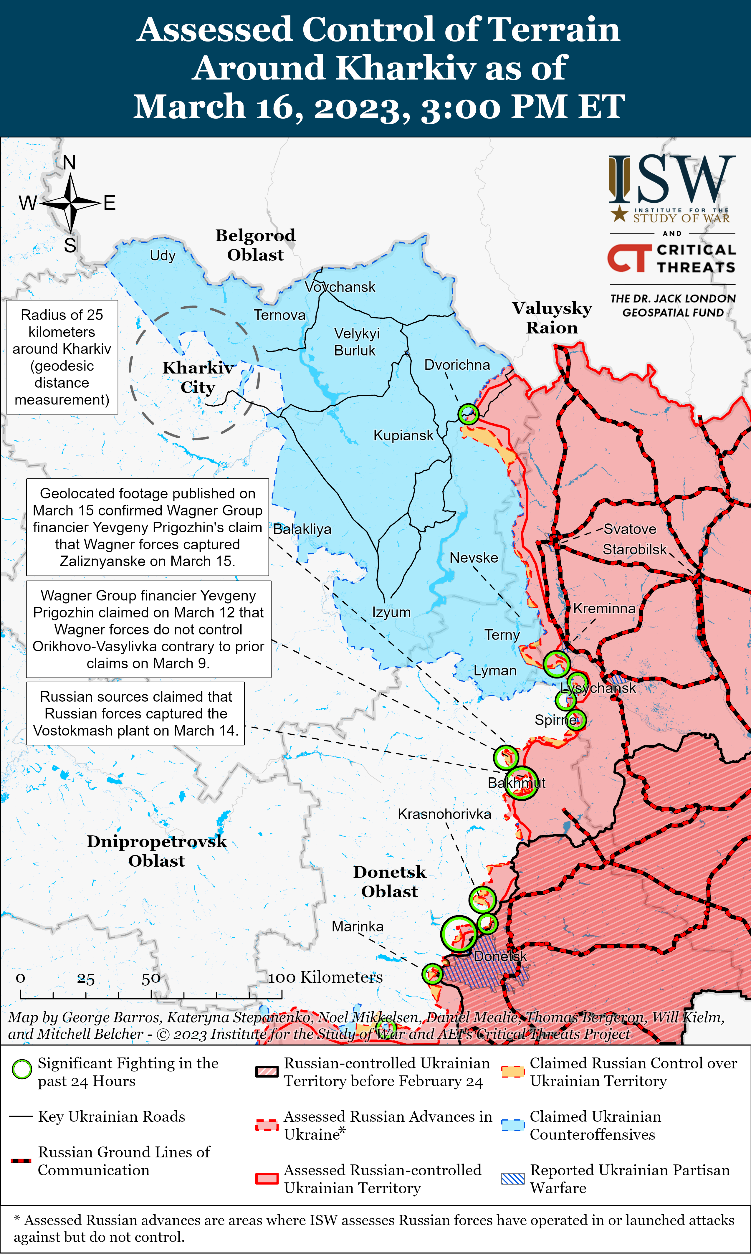 Російський наступ на Бахмут досягає кульмінації: карти боїв від ISW