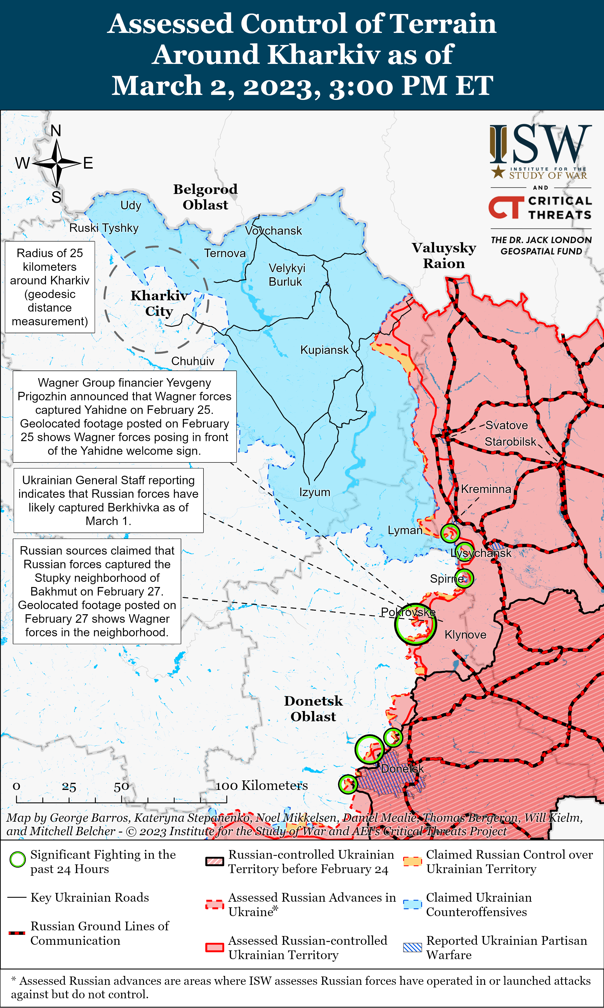 Войска РФ немного продвинулись у Кременной и безуспешно атакуют Угледар: карты боев ISW