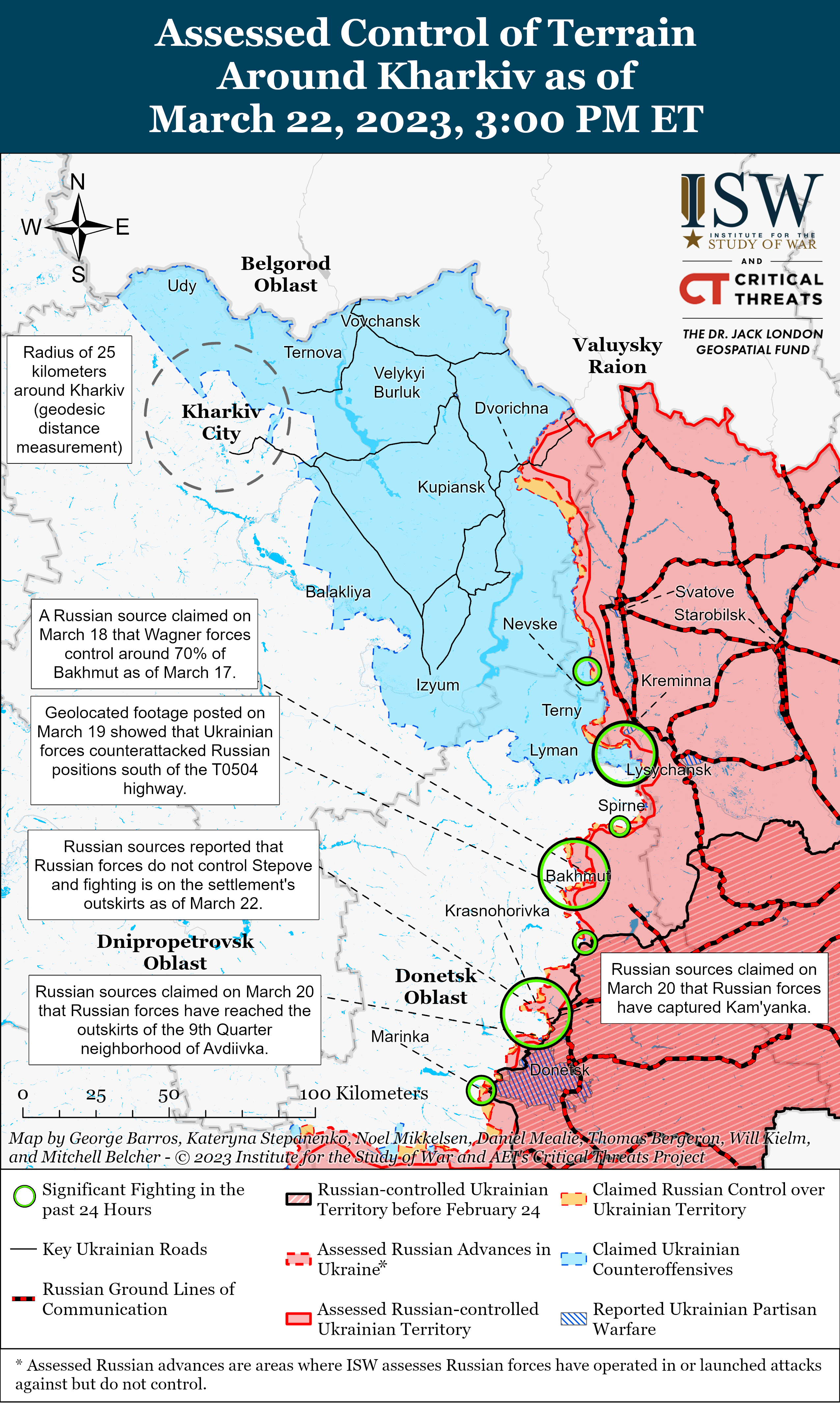 ВСУ контратаковали оккупантов в Бахмуте и западнее города: карты боев ISW