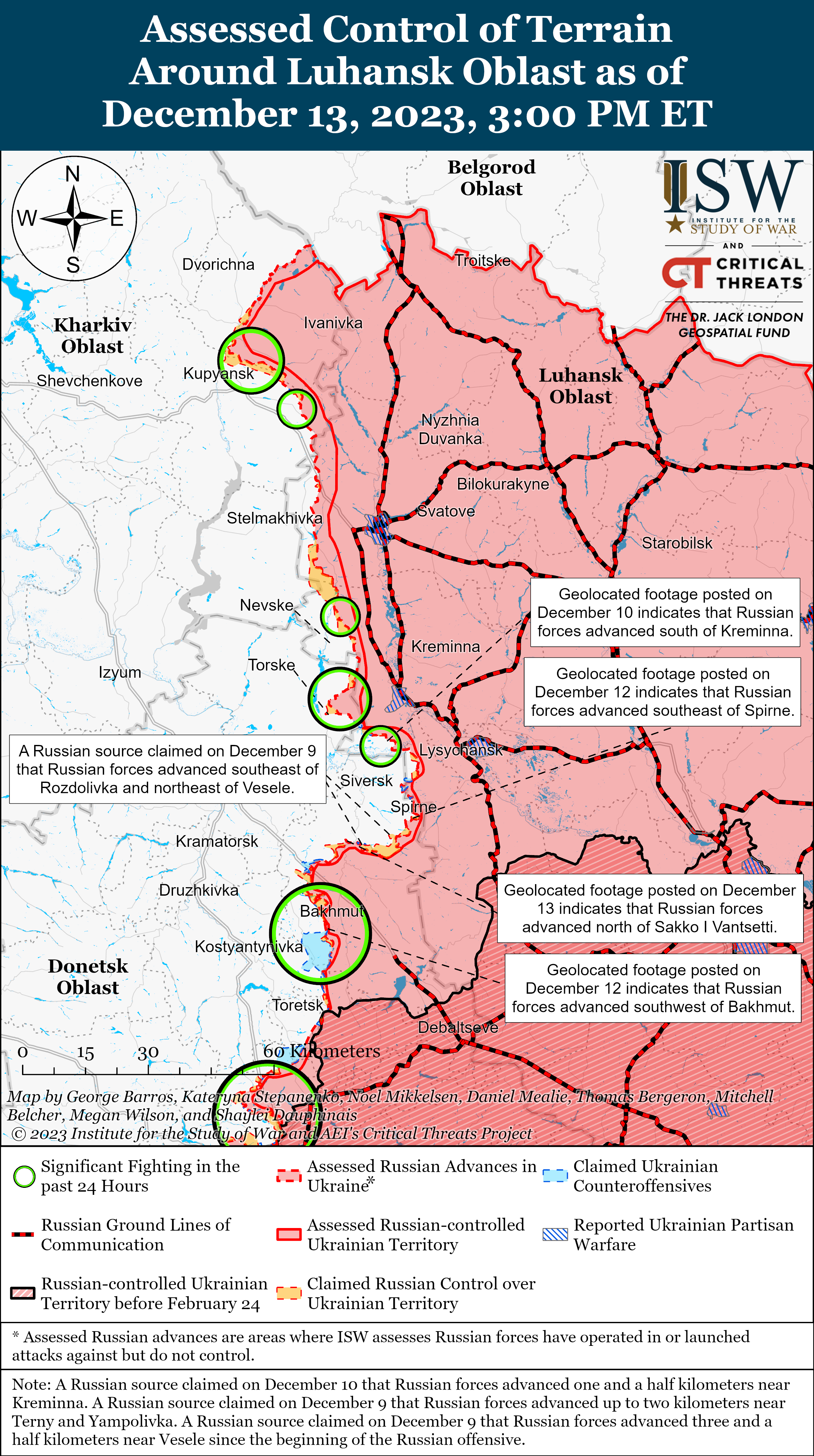 ЗСУ відбили понад 50 російських атак в районі Авдіївки: карти боїв ISW