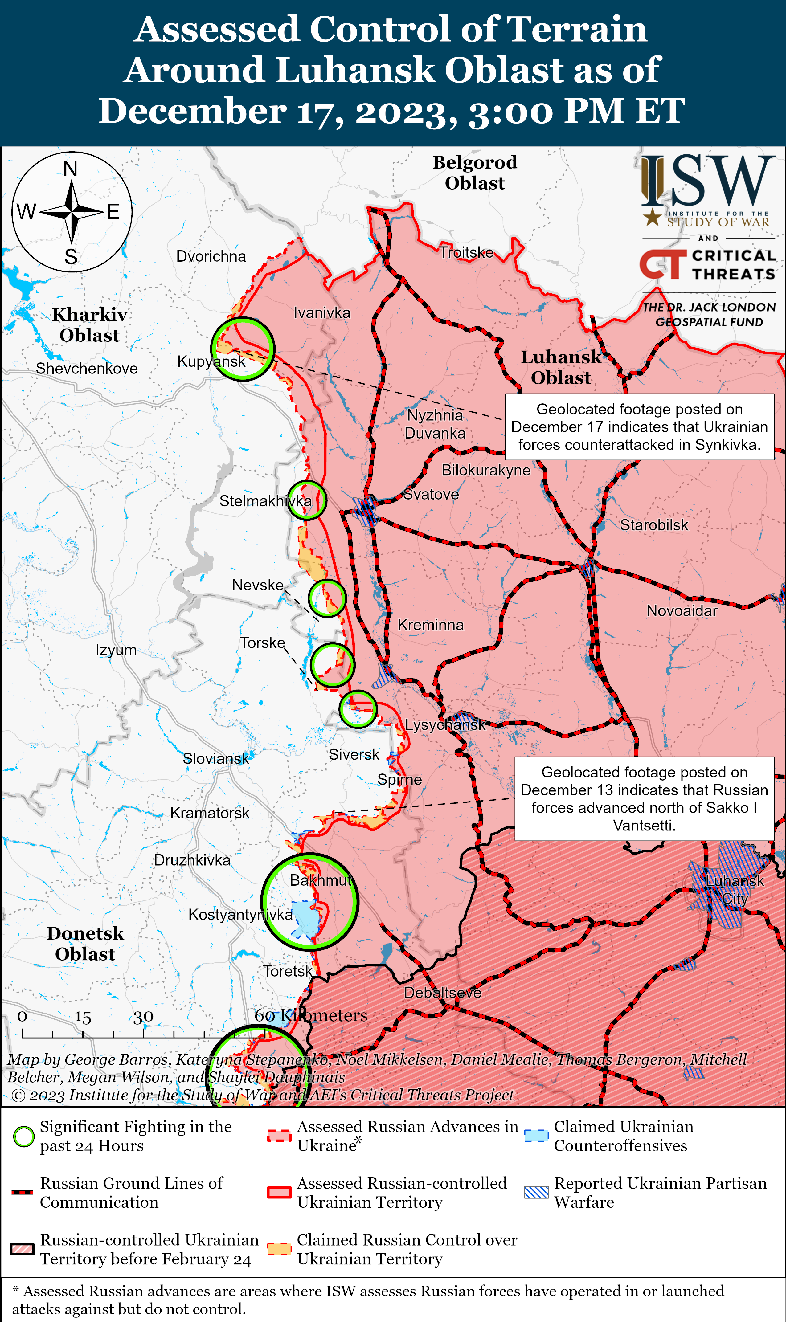 ЗСУ просунулися на Куп’янському напрямку та контратакували біля Авдіївки: карти боїв ISW