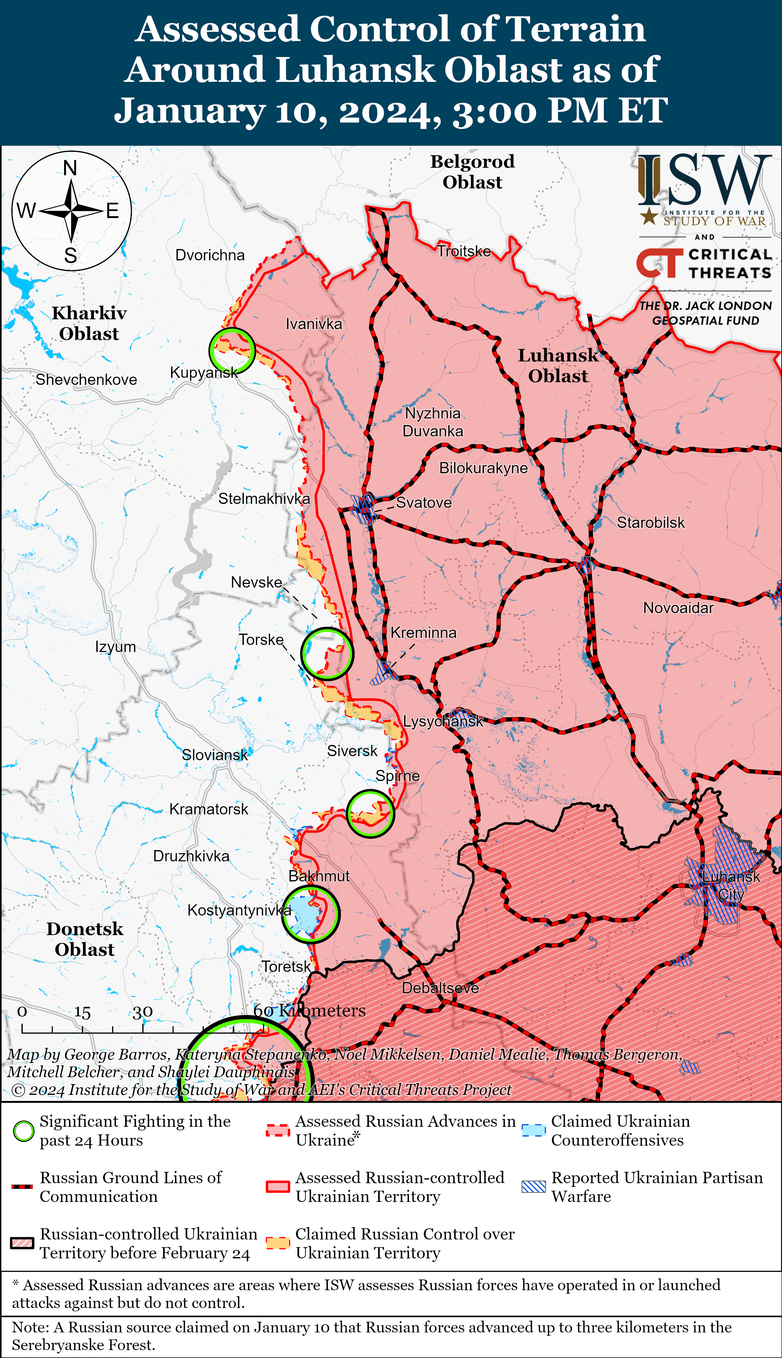 Украинские беспилотники не дают россиянам маневрировать в районе Авдеевки: карты боев ISW