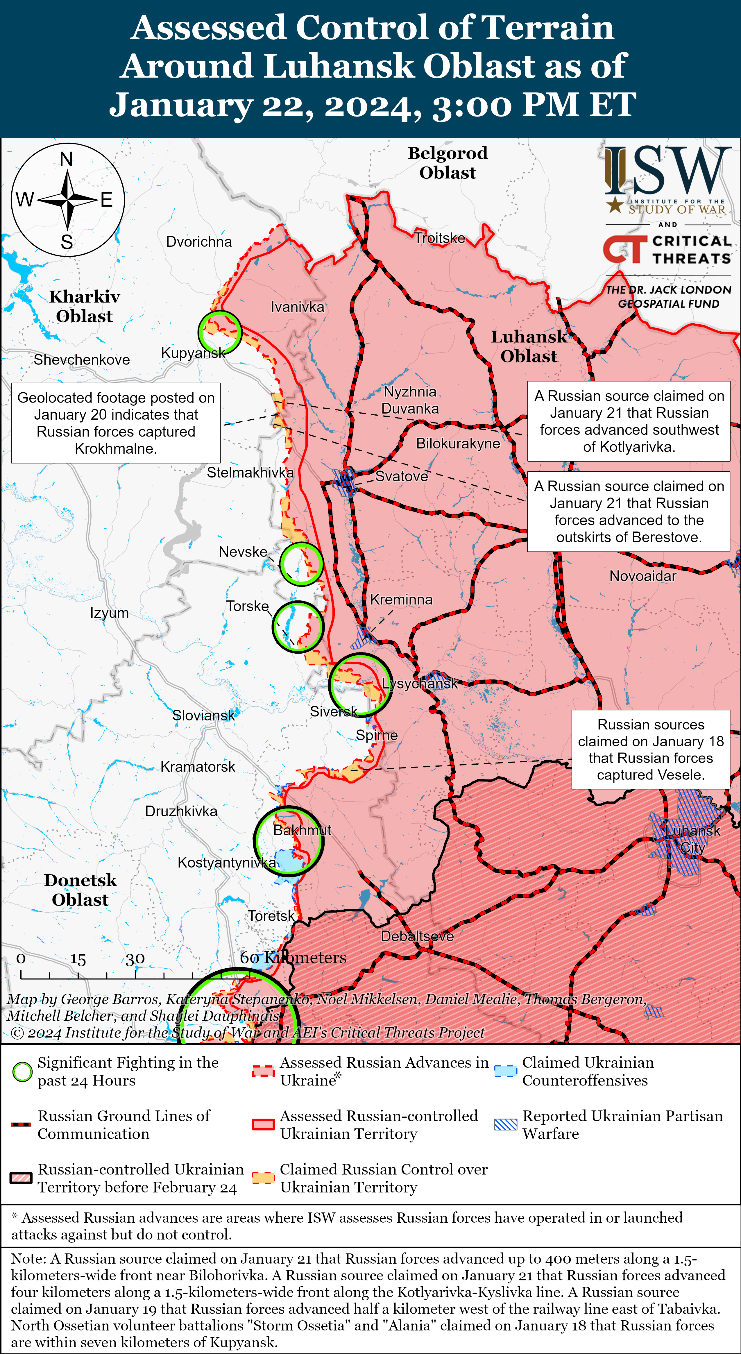 ЗСУ просунулися на захід від Донецька, а РФ втрачає бронетехніку біля Тернів: карти ISW