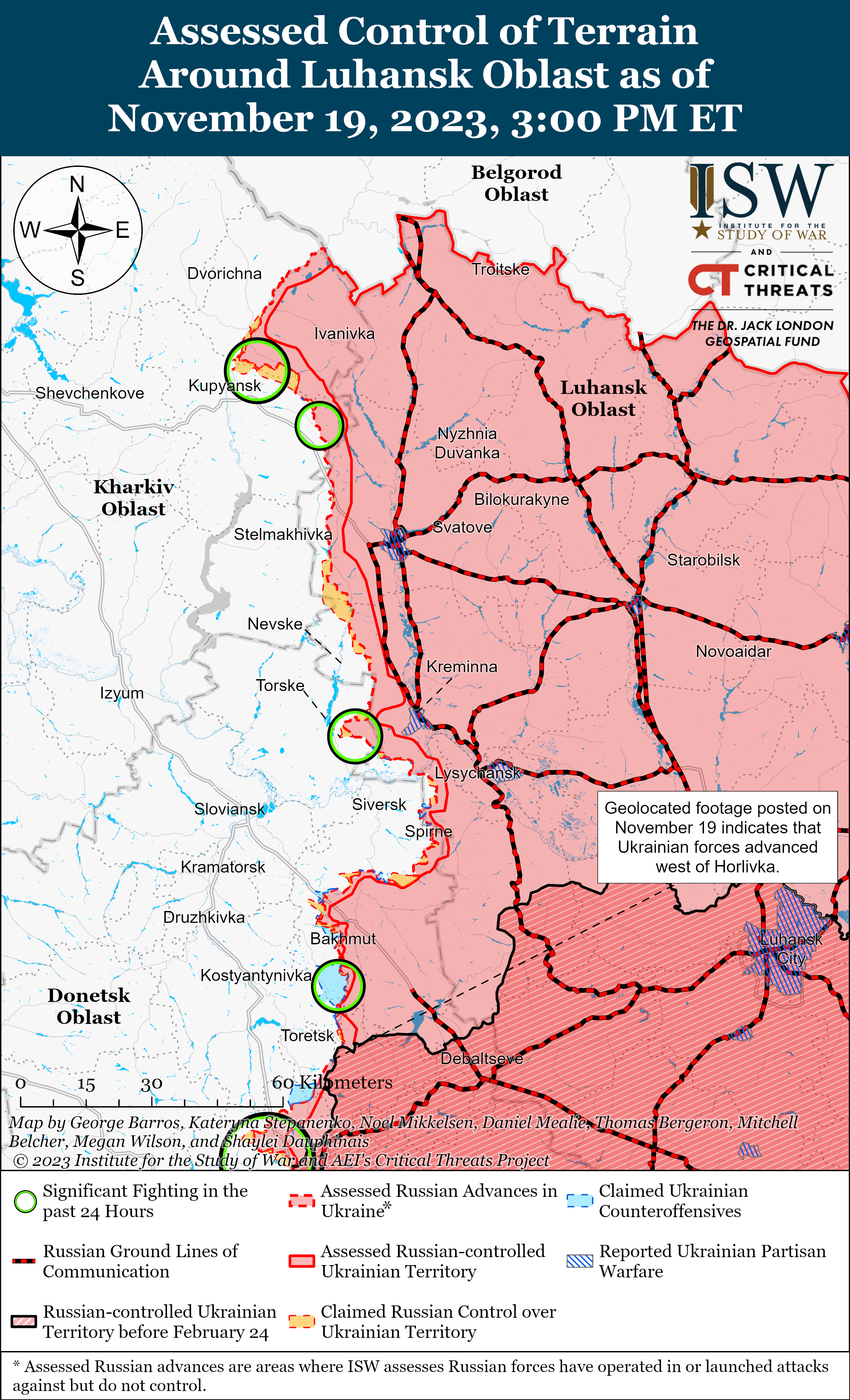 ВСУ контратаковали возле Авдеевки и продвинулись в районе Степового: карты боев ISW