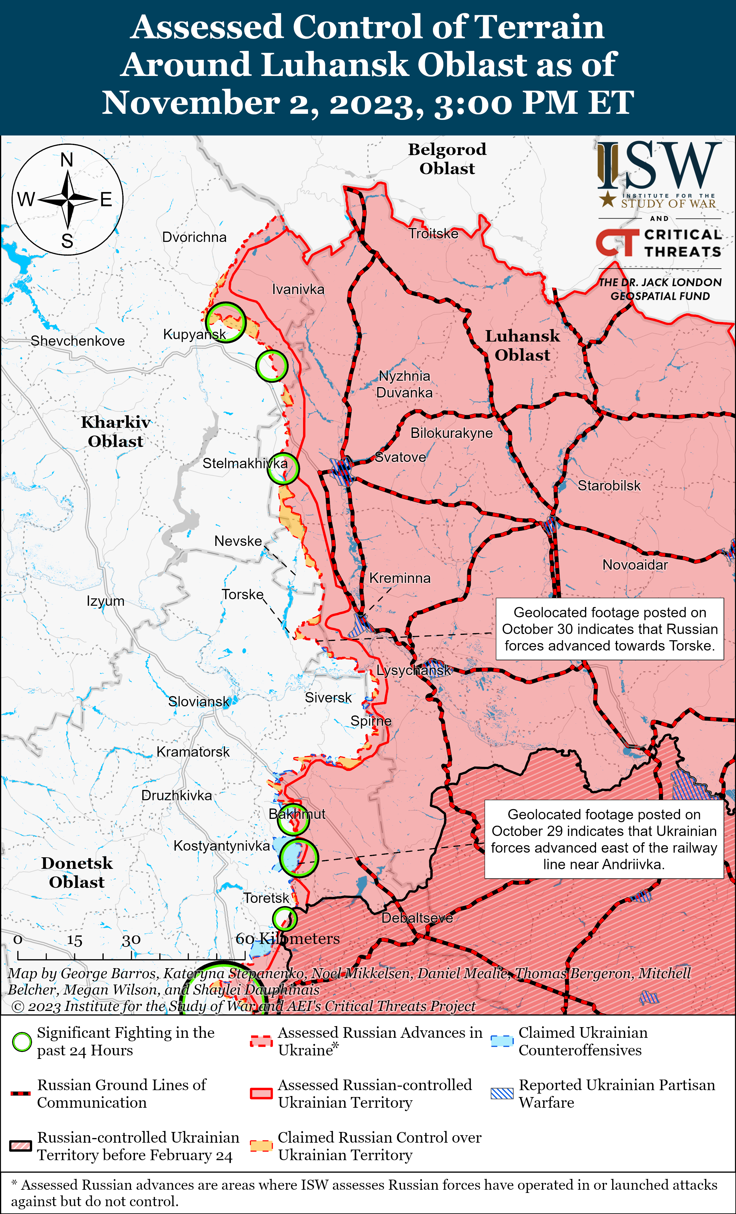 ЗСУ просунулись в районі Кліщіївки та на лівому березі Херсонської області: карти боїв ISW