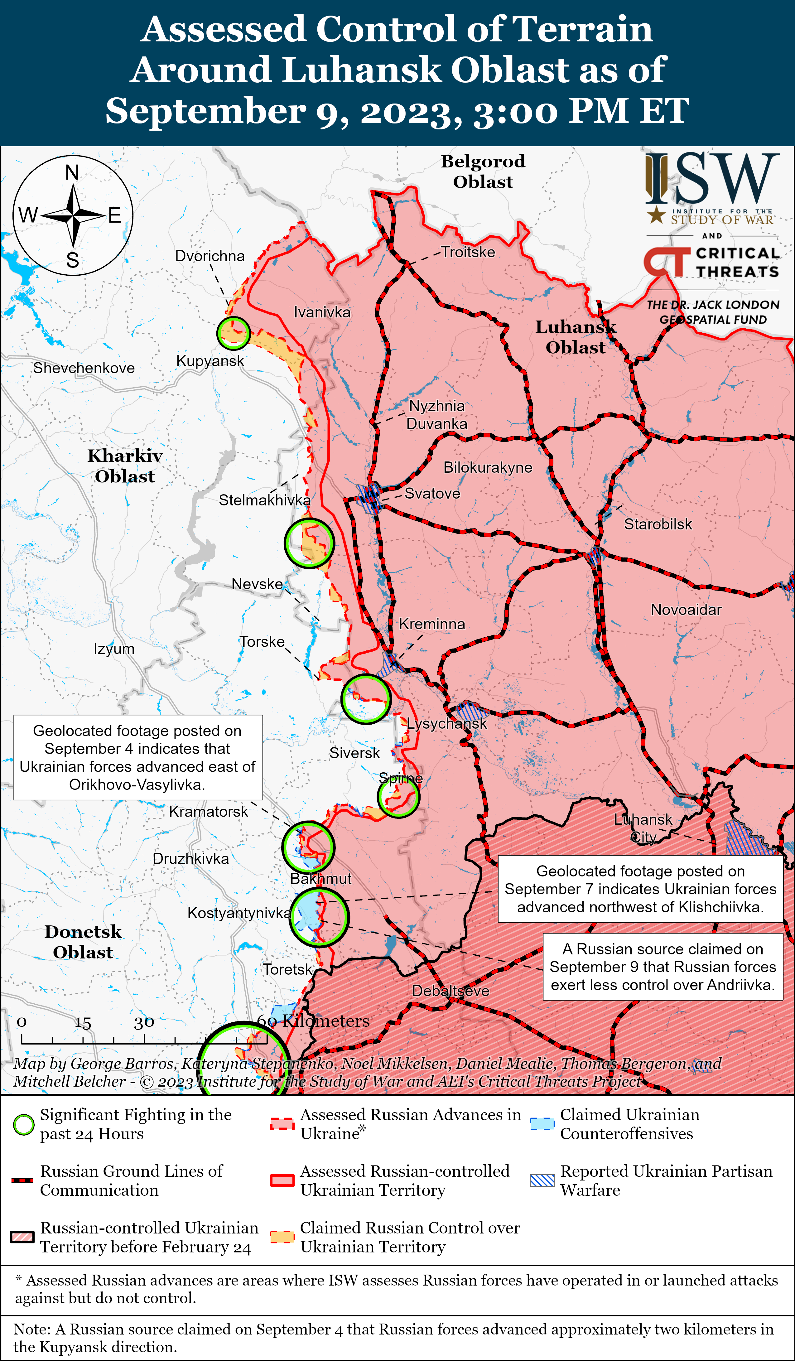 Українські війська просунулися на південь від Кліщіївки: карти боїв ISW
