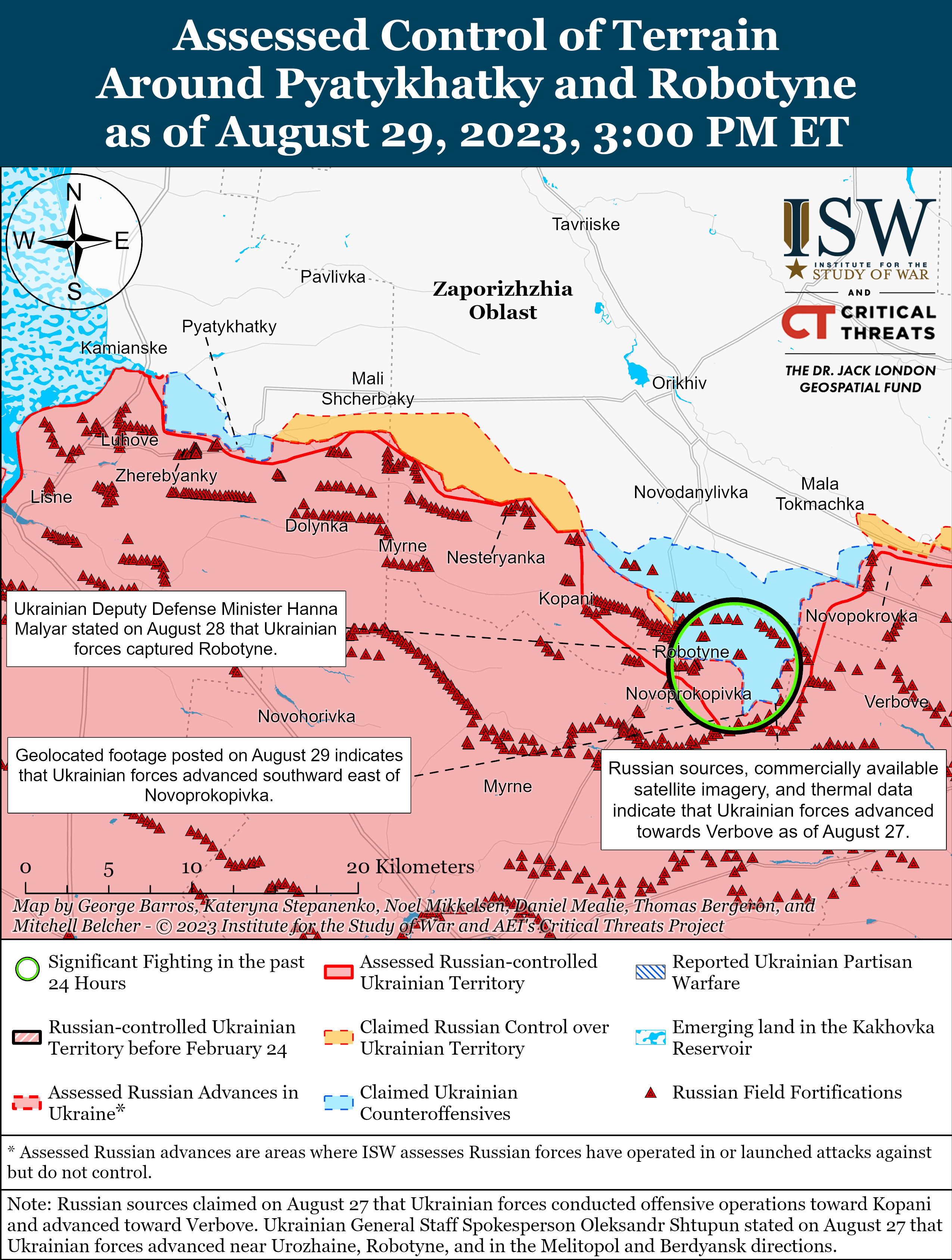 ЗСУ успішно просуваються на схід від Роботиного: карти боїв ISW