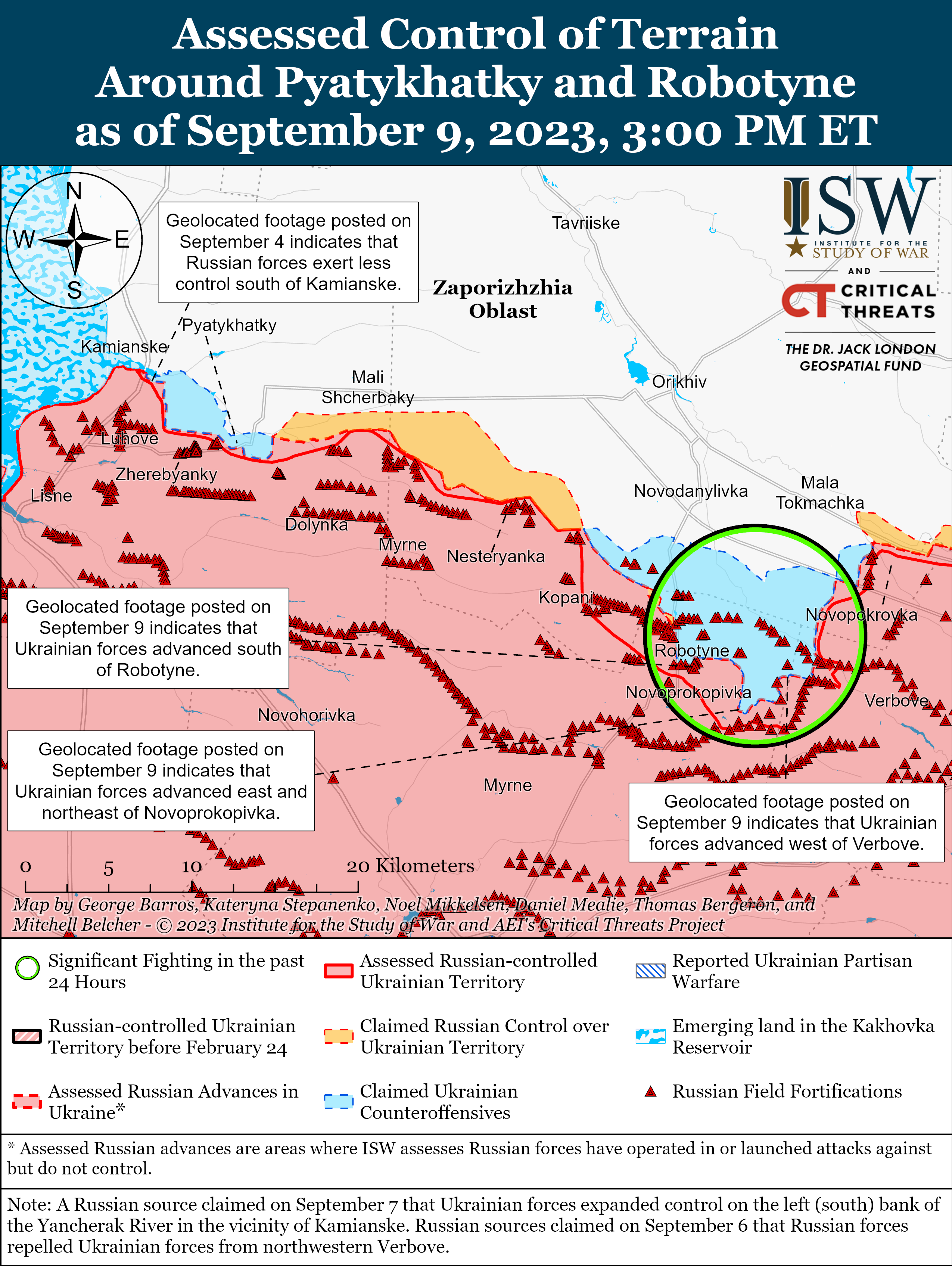 Украинские войска продвинулись к югу от Клещиевки: карты боев ISW