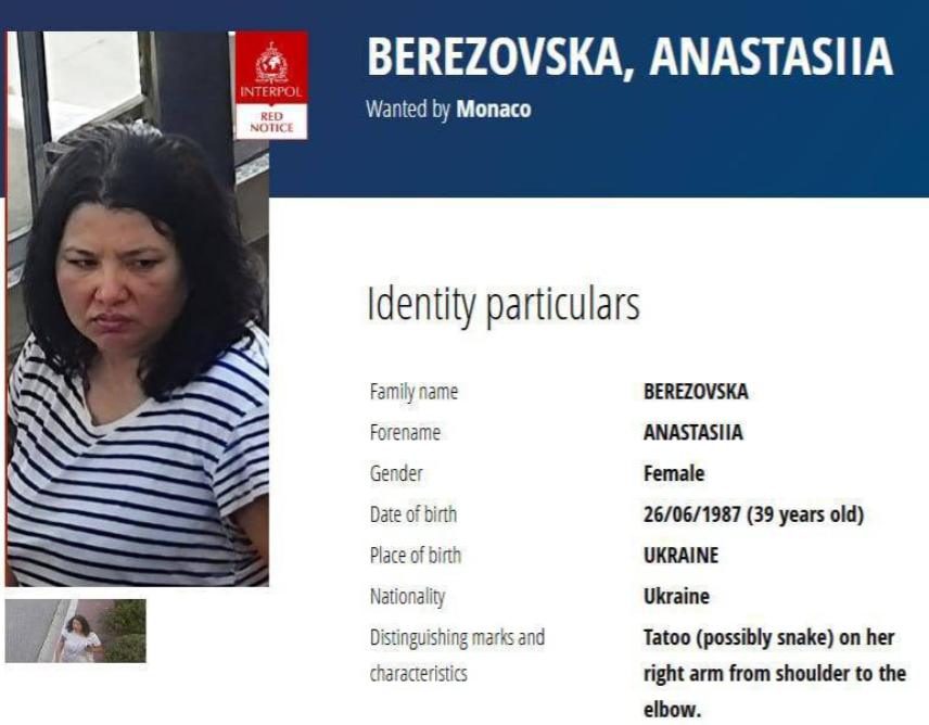 Інтерпол розкрив ім'я головної підозрюваної у замаху на Єрмолаєва в Монако